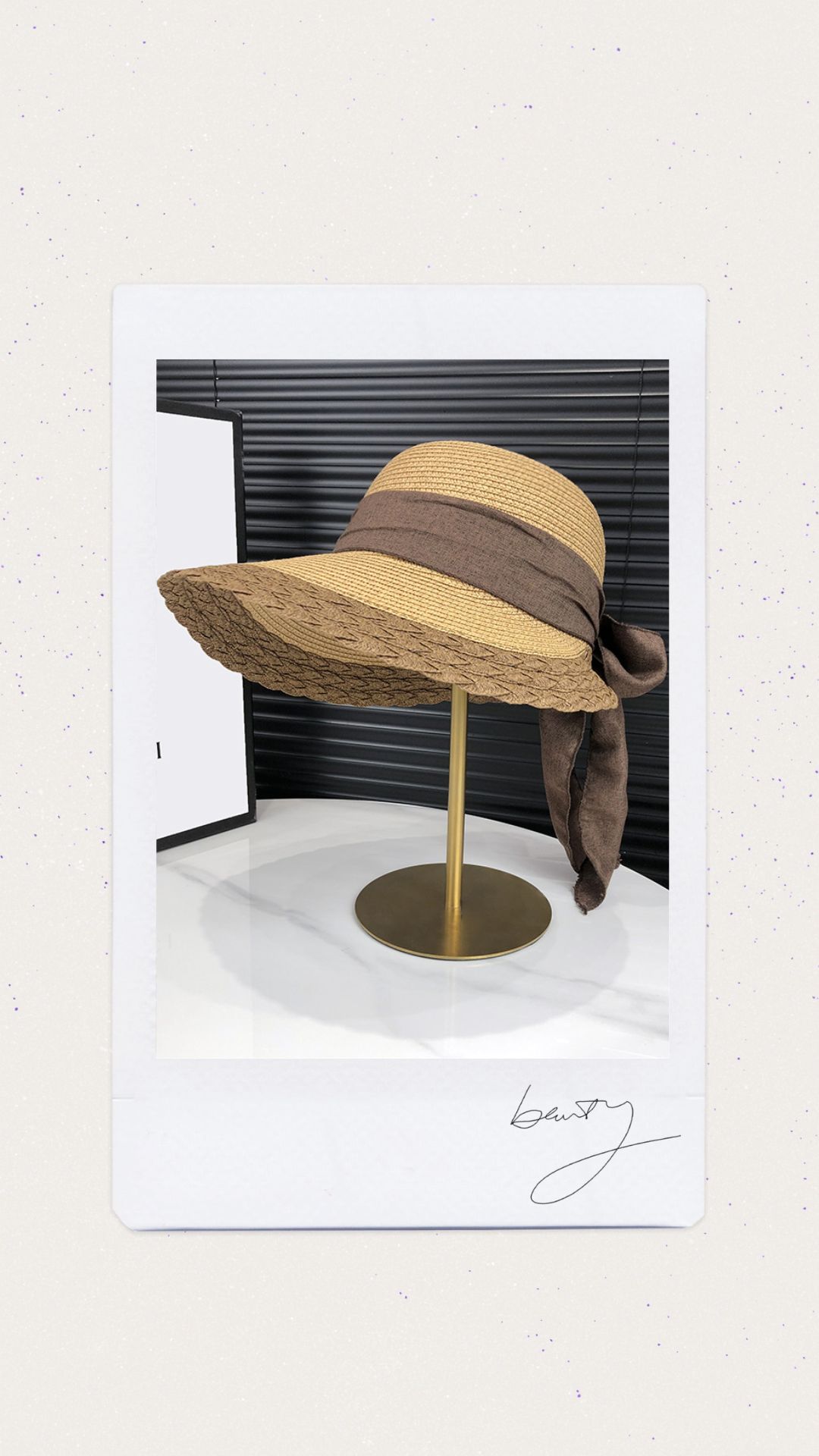 Sombrero color beige con café
