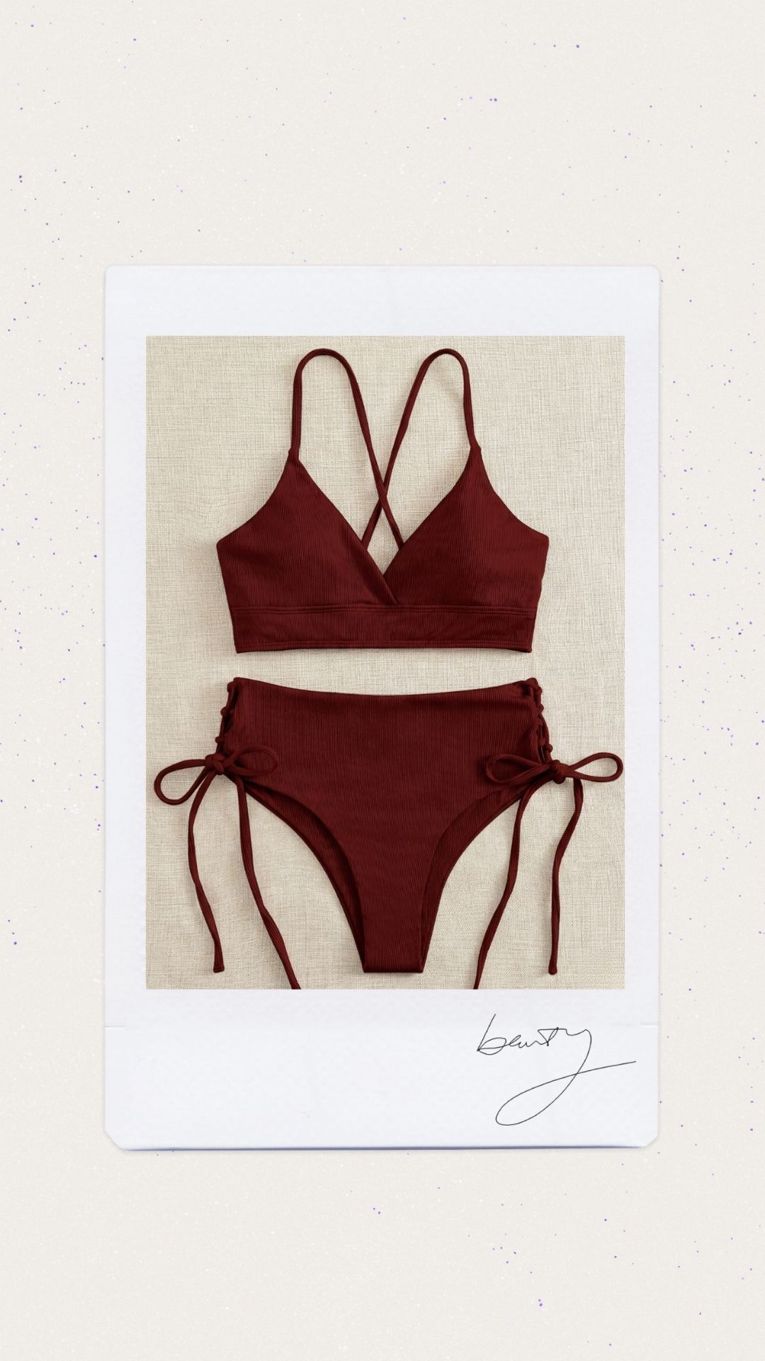 Cintura alta color corinto con textura