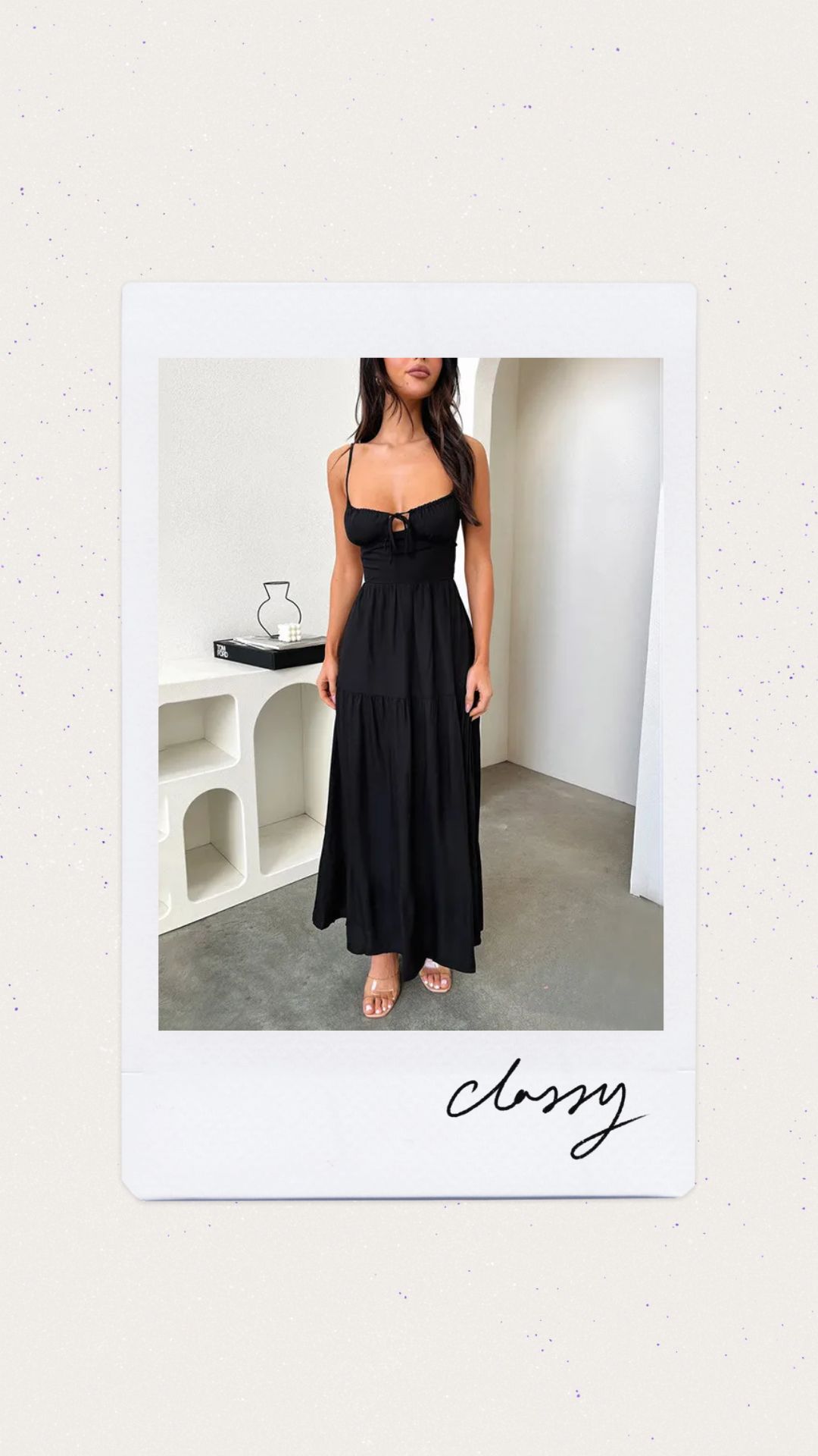 Vestido color negro de espalda descubierta