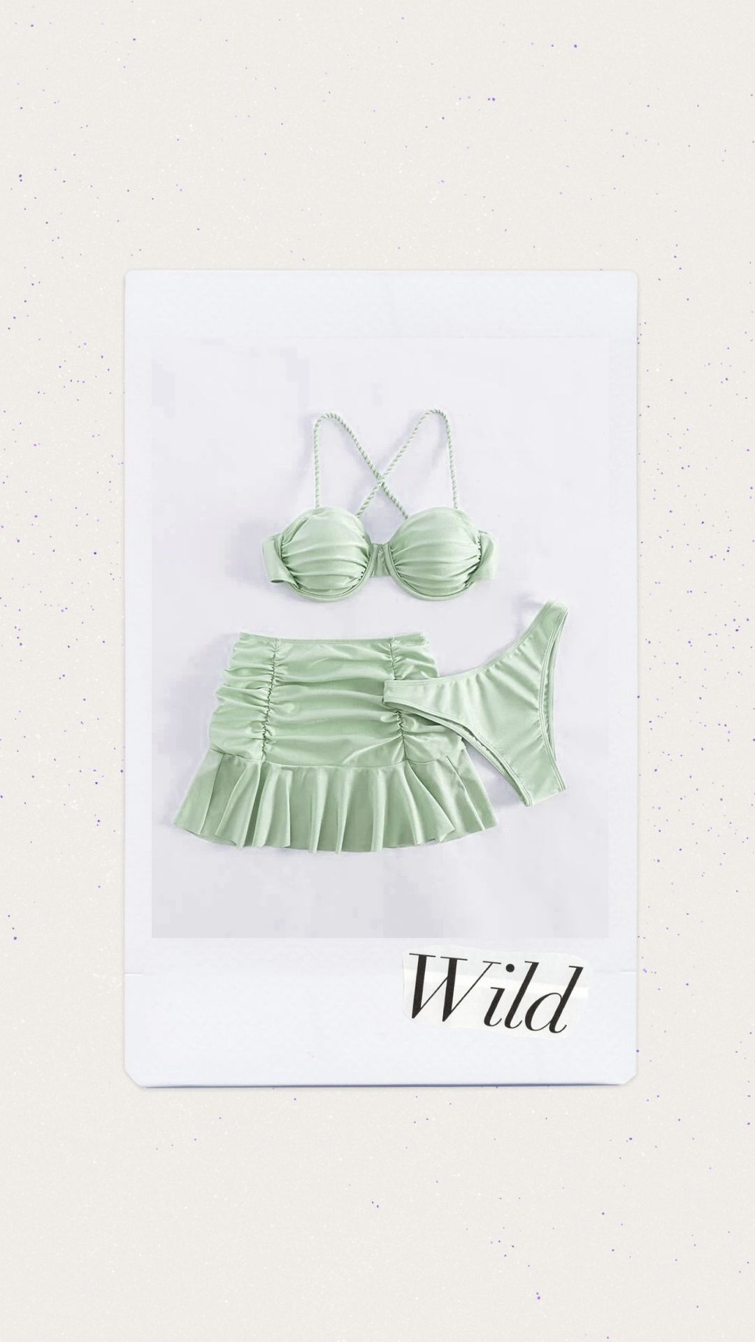 Bikini con salida de baño color verde menta