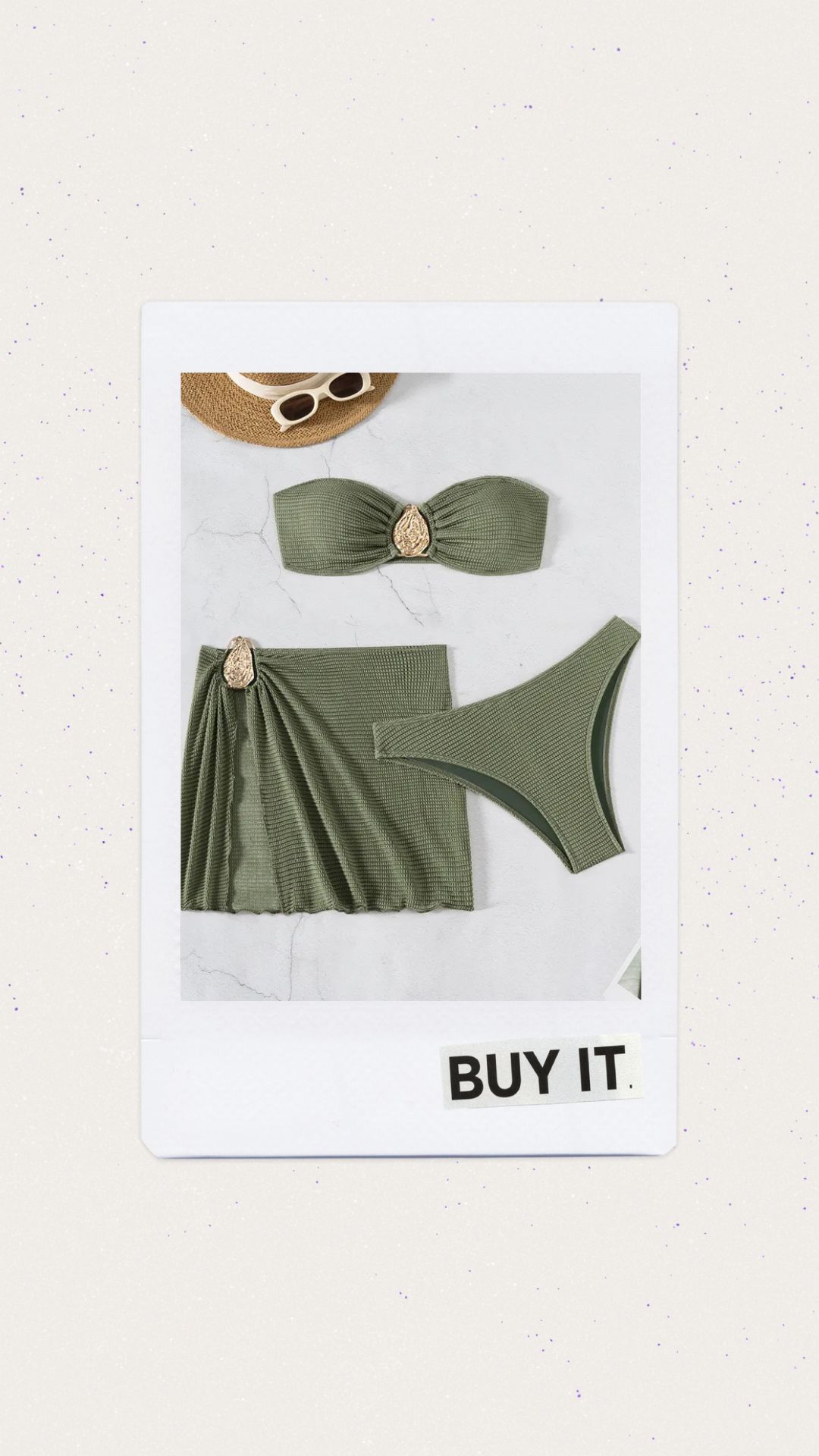 Bikini color verde con salida de baño