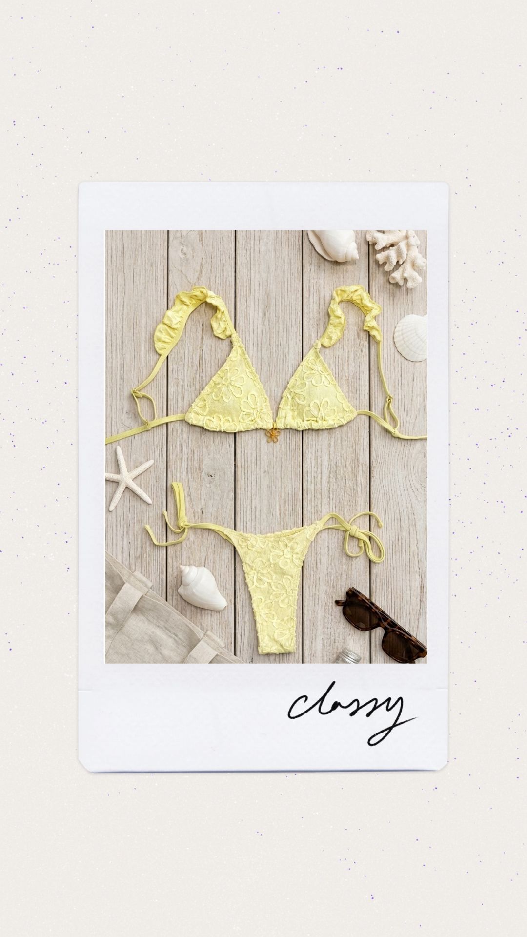 Bikini color amarillo tanga