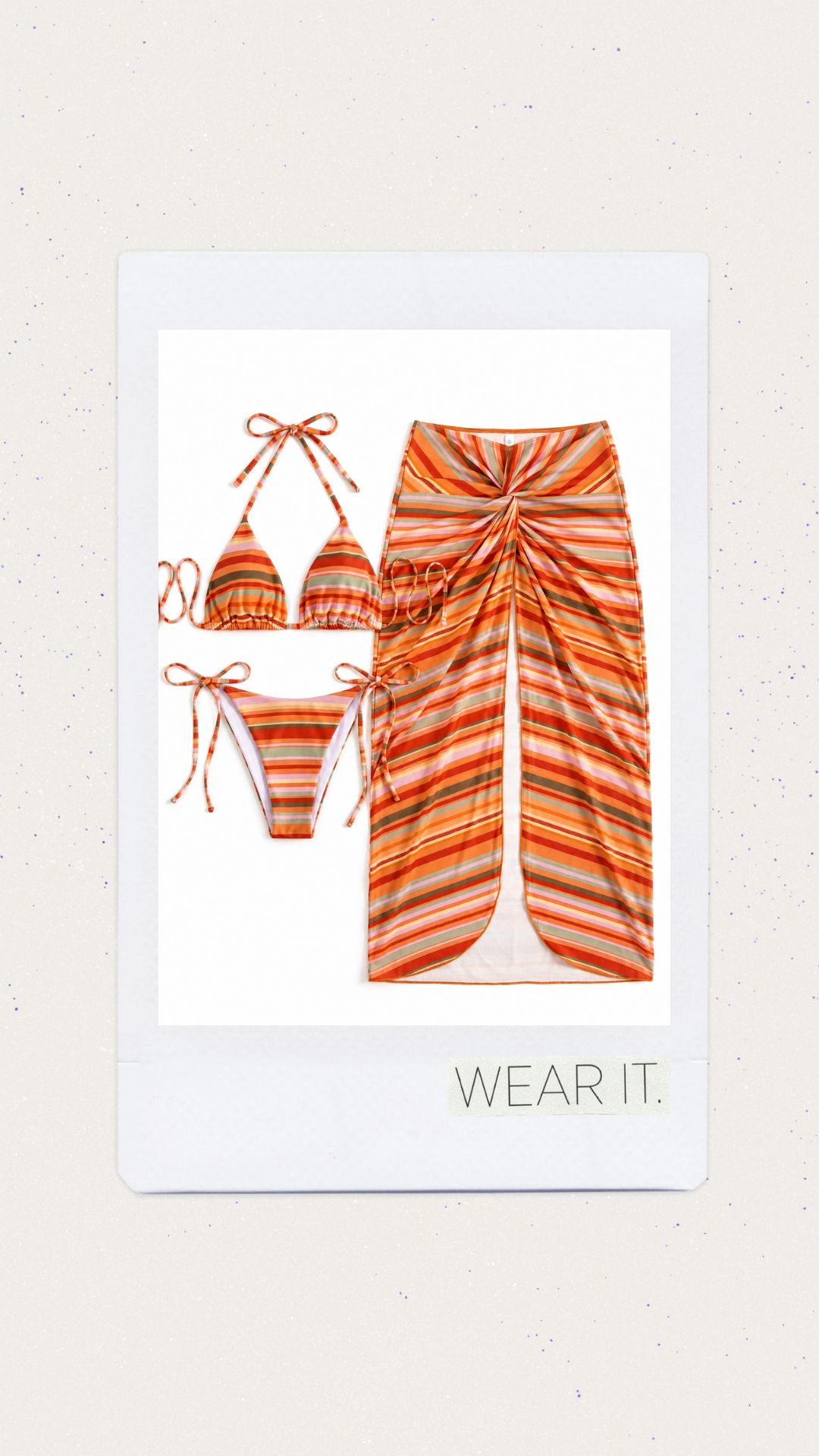 Bikini con salida de baño multicolor 