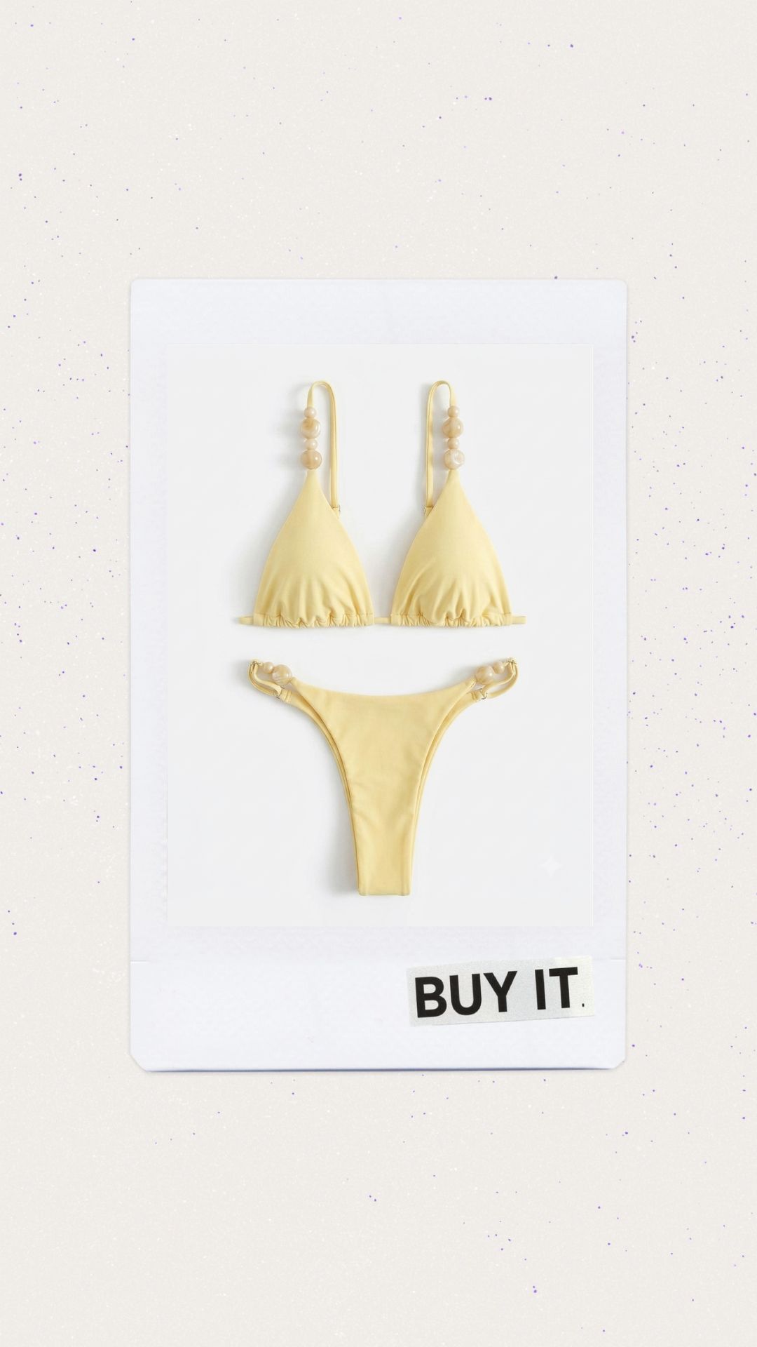 Bikini tipo tanga color amarillo pastel