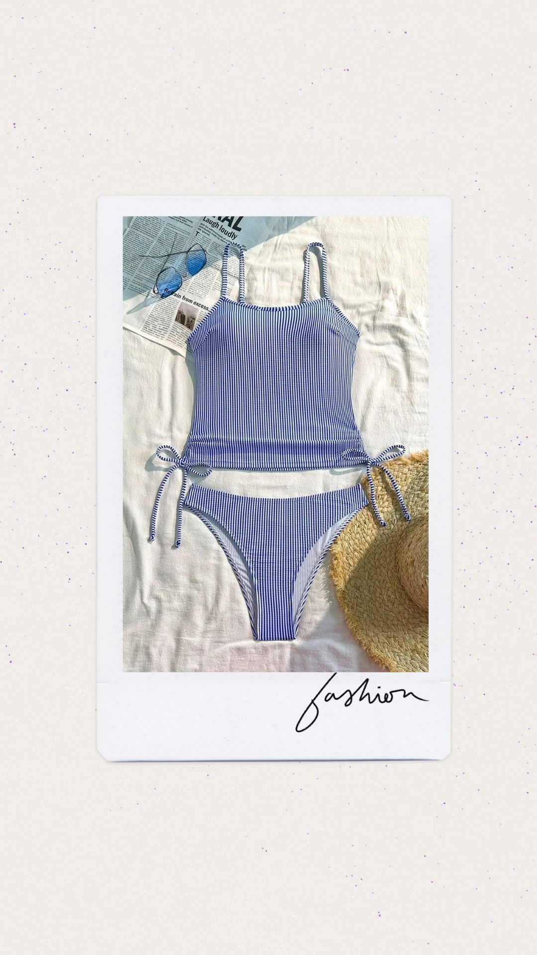 Tankini color azul y blanco 
