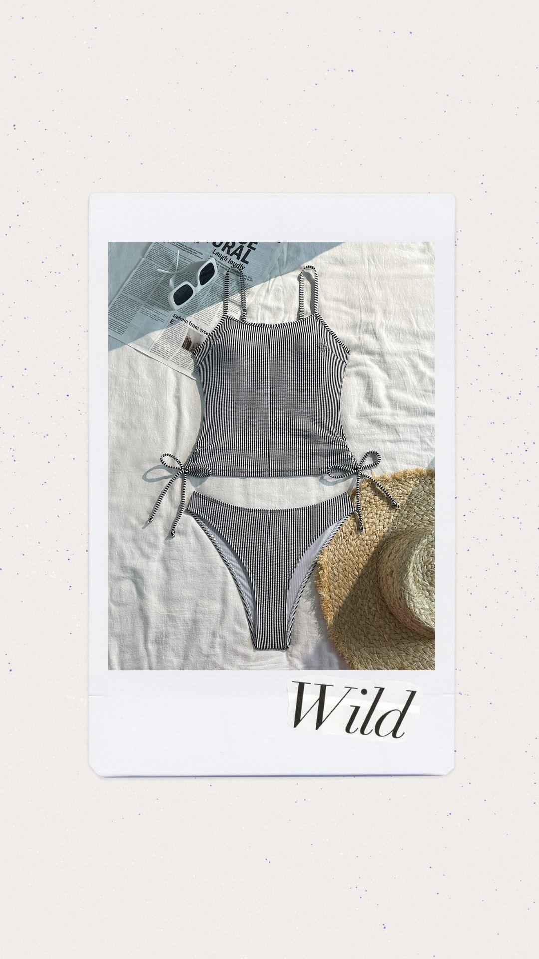 Tankini color blanco y negro 