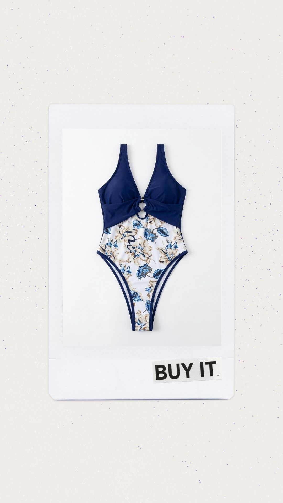 Una pieza con estampado color azul