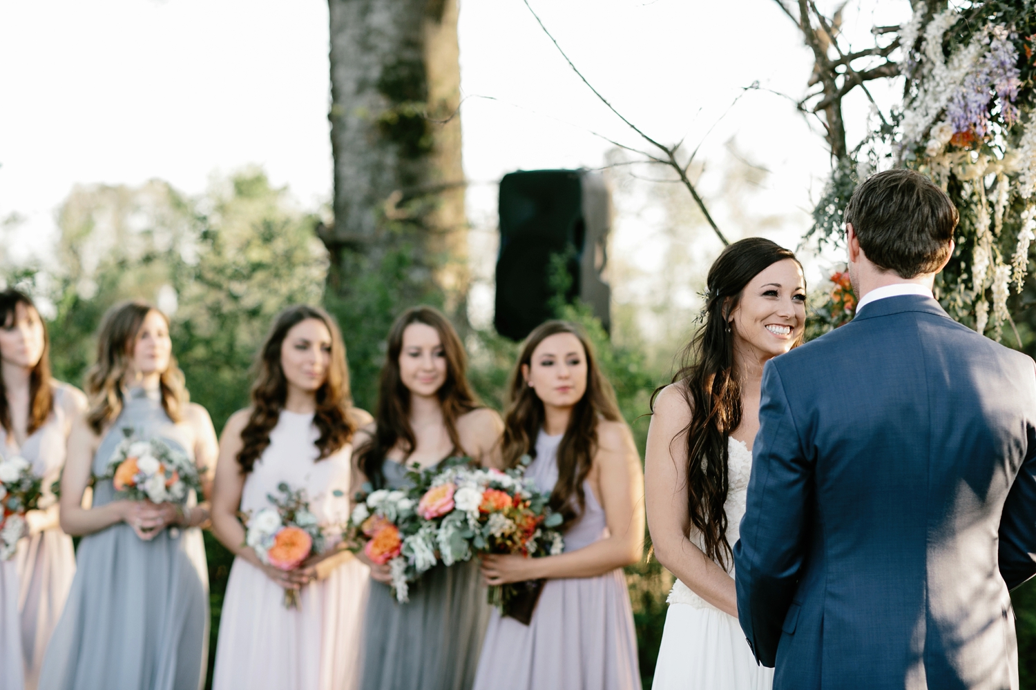 meadow hill farm bride and bridesmaids at ceremony