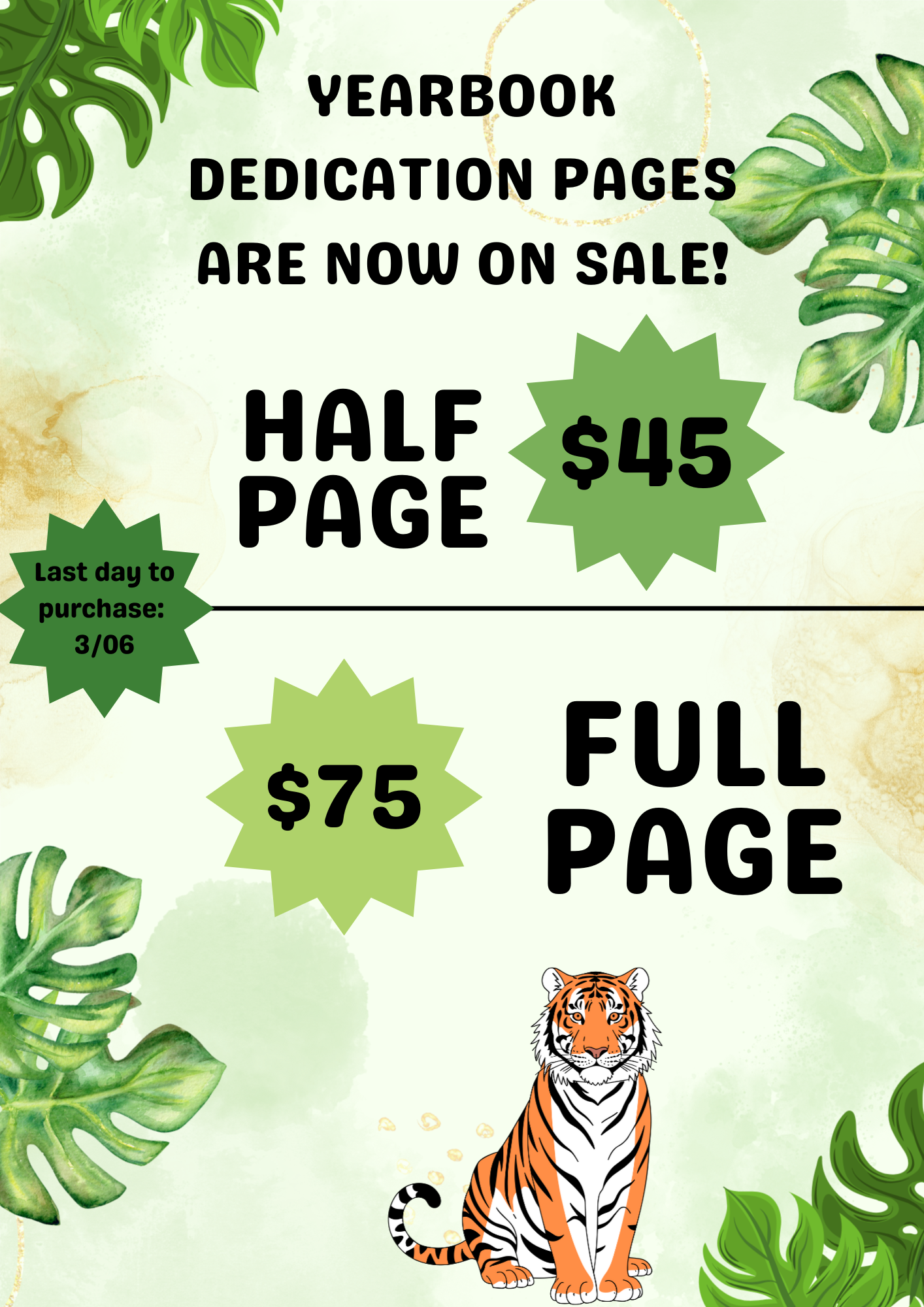 Yearbook Dedication Page (Half)