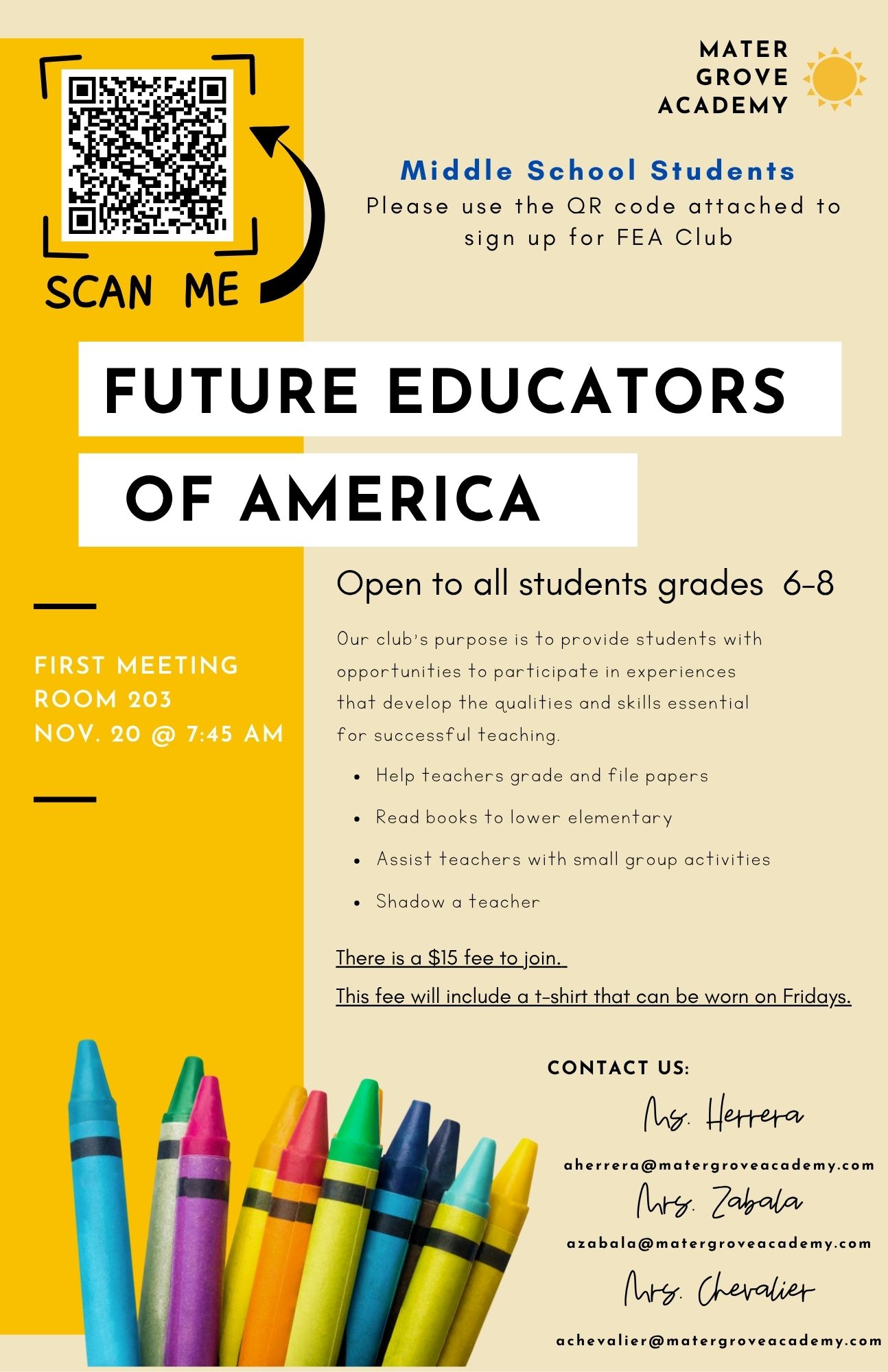 FEA Registration Fee (Middle School Students Only)