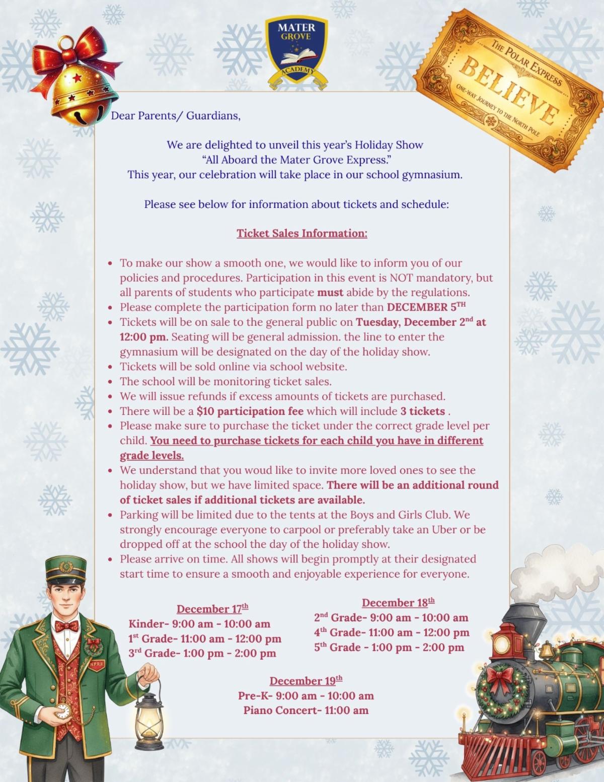 Holiday Show Participation Fee