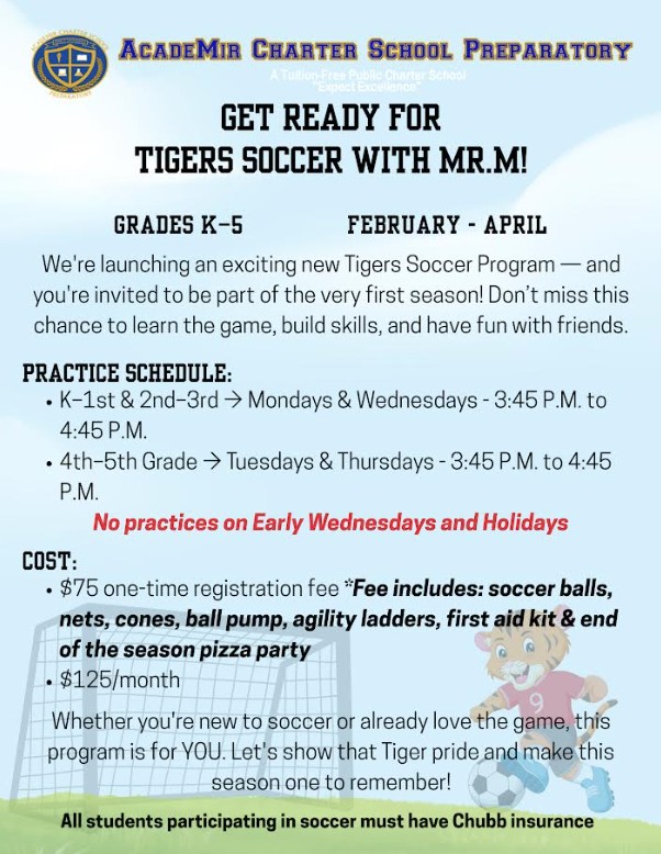 Soccer MARCH Monthly Payment 