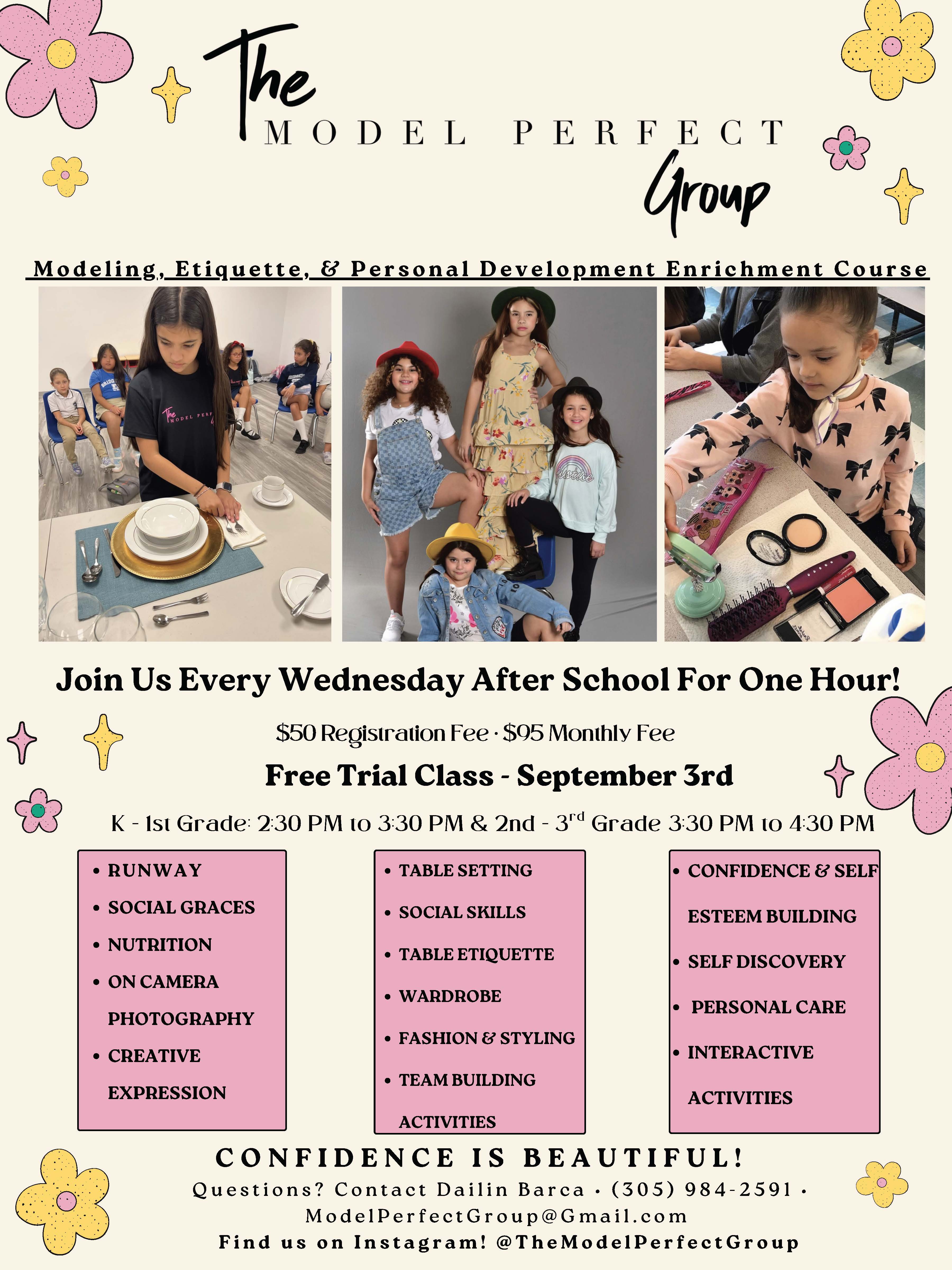 January 2026 Modeling, Etiquette, and Personal Development Classes