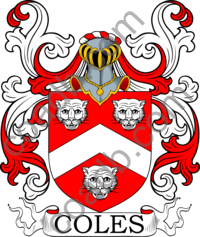 Coles Family Crest, Coat of Arms and Name History
