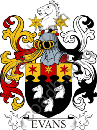 Evans Family Crest, Coat of Arms and Name History