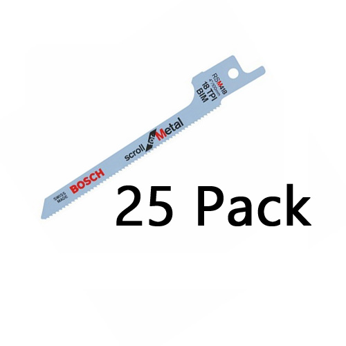 Bosch 25 Pack of 4 Inch 18 TPI Scroll Reciprocating Saw Blades RSM418