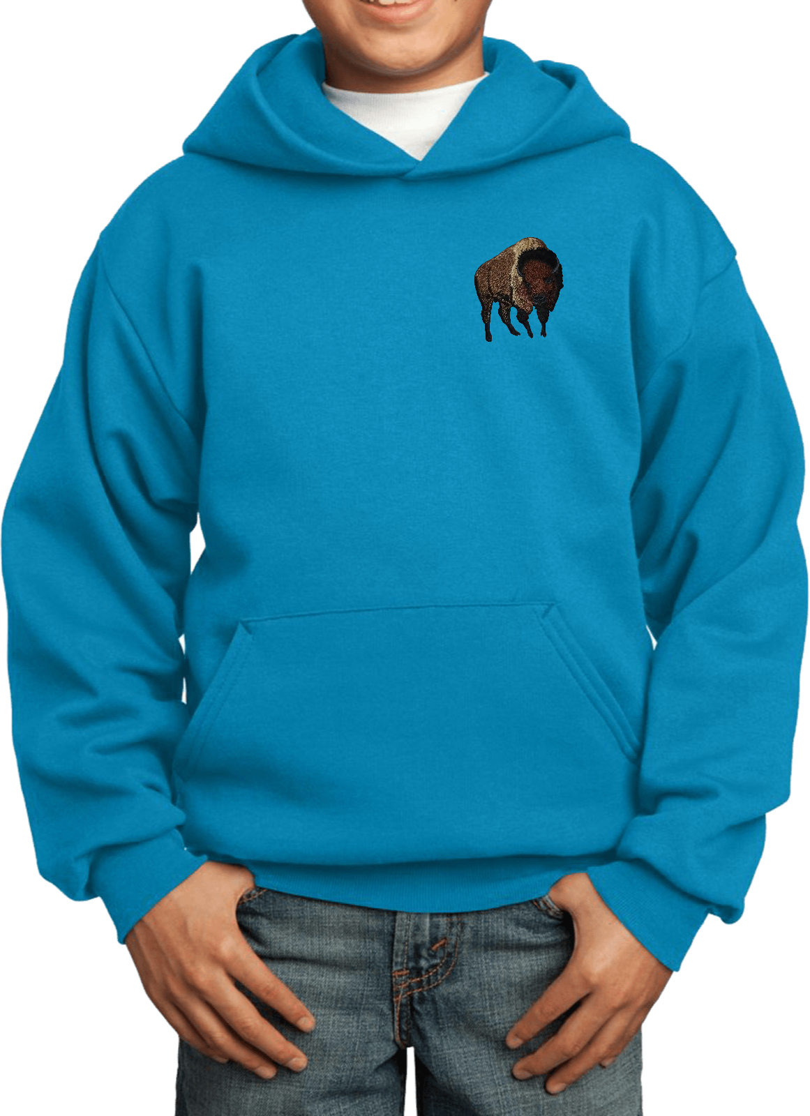 Buy Cool Shirts Buffalo Patch Pocket Print Youth Kids Hoodie - Picture 7 of 17