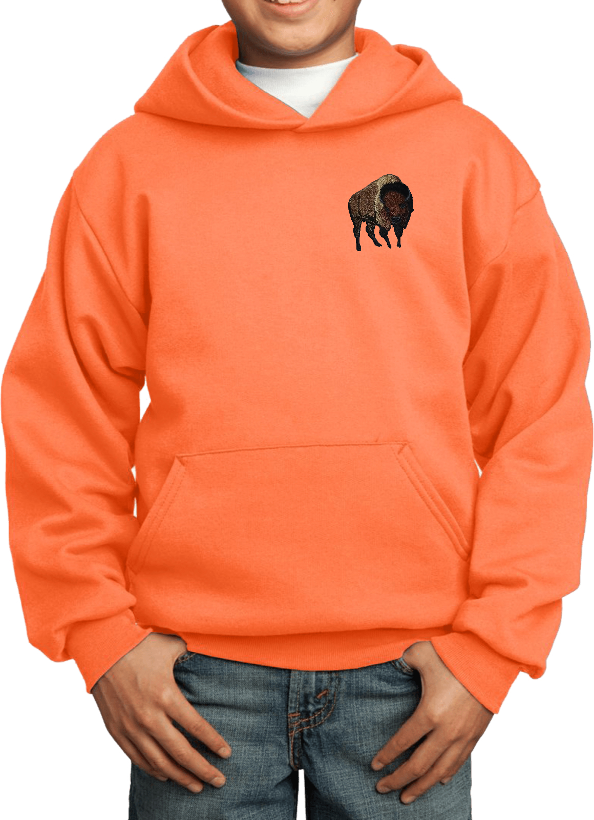 Buy Cool Shirts Buffalo Patch Pocket Print Youth Kids Hoodie - Picture 9 of 17