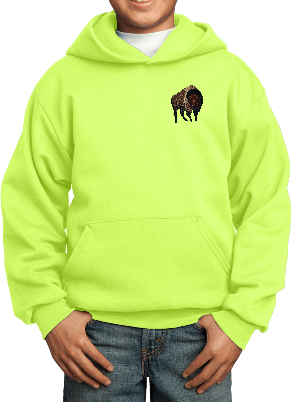 Buy Cool Shirts Buffalo Patch Pocket Print Youth Kids Hoodie - Picture 11 of 17