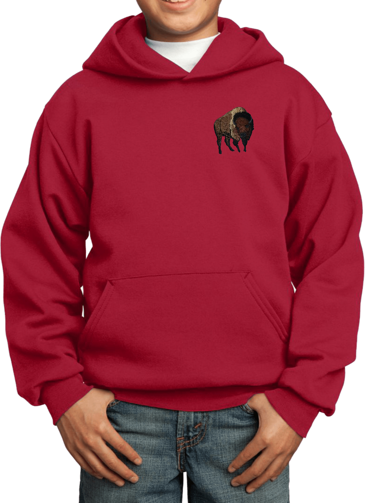 Buy Cool Shirts Buffalo Patch Pocket Print Youth Kids Hoodie - Picture 14 of 17