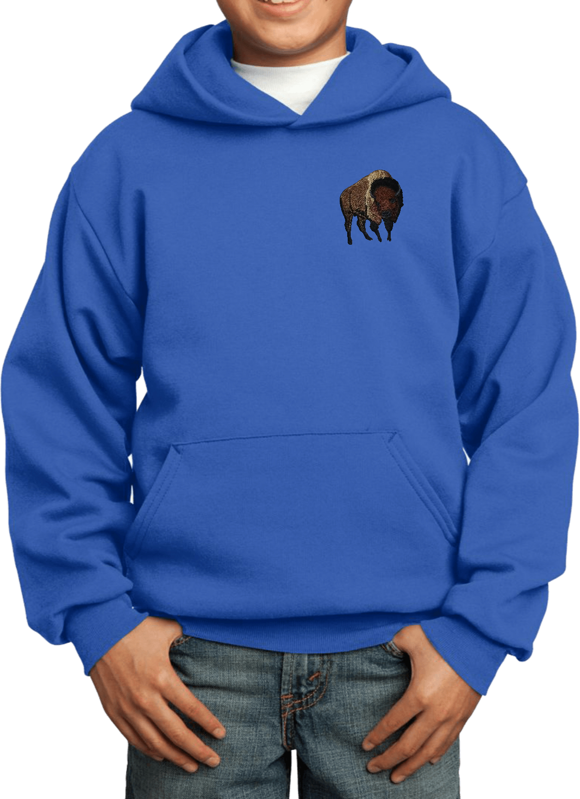 Buy Cool Shirts Buffalo Patch Pocket Print Youth Kids Hoodie - Picture 15 of 17
