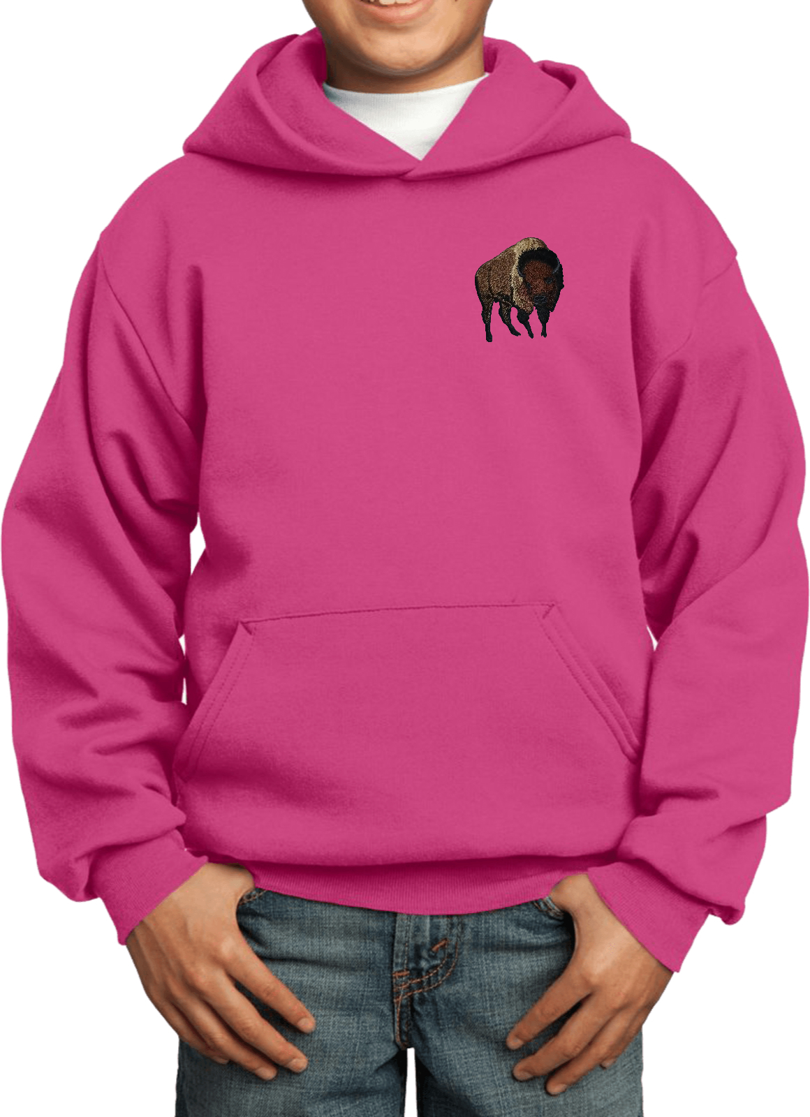 Buy Cool Shirts Buffalo Patch Pocket Print Youth Kids Hoodie - Picture 16 of 17