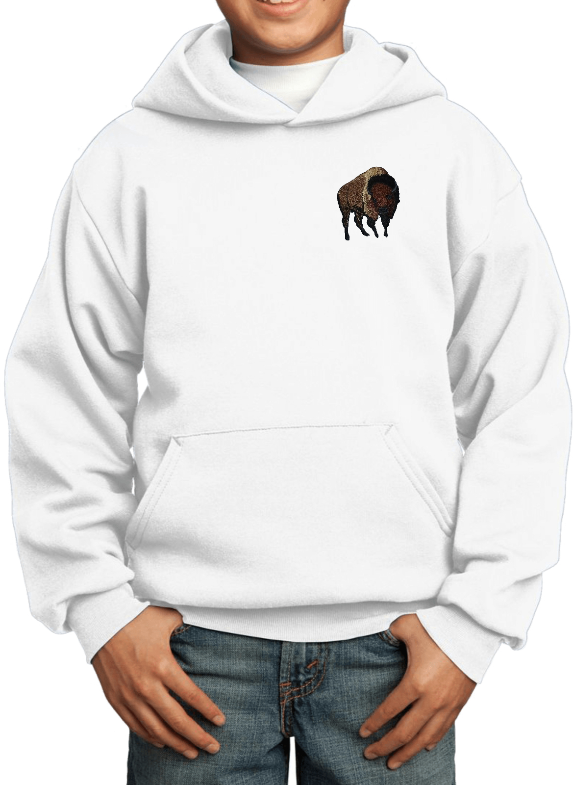 Buy Cool Shirts Buffalo Patch Pocket Print Youth Kids Hoodie - Picture 17 of 17