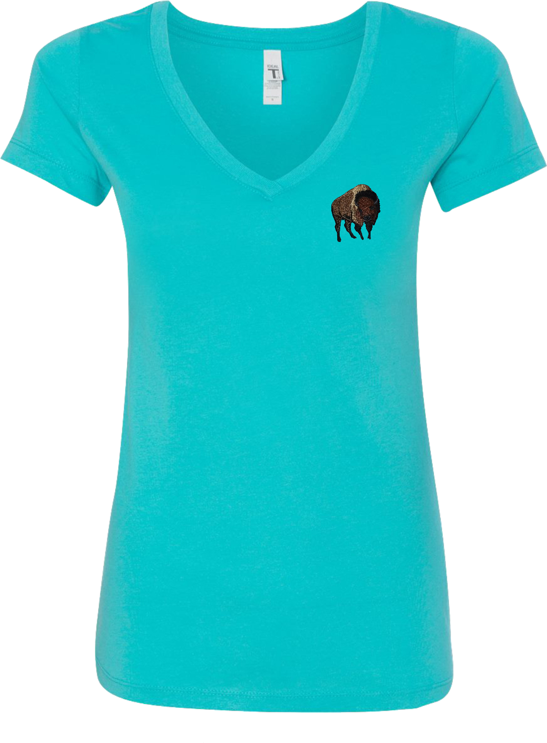 Buy Cool Shirts Buffalo Patch Pocket Print Ladies V-Neck Shirt - Picture 9 of 11
