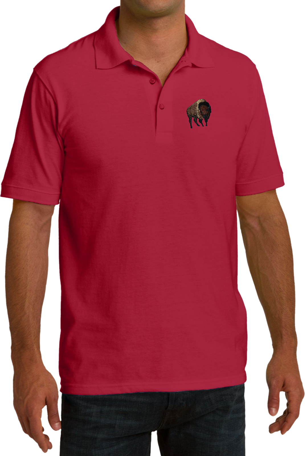 Buy Cool Shirts Buffalo Patch Pocket Print Pique Polo - Picture 2 of 4