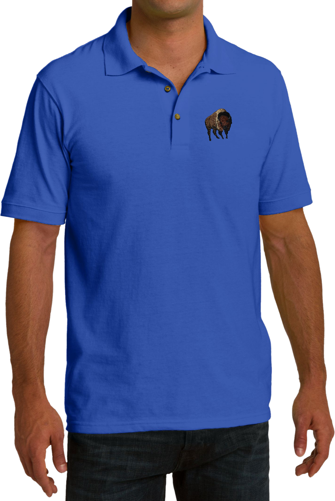 Buy Cool Shirts Buffalo Patch Pocket Print Pique Polo - Picture 3 of 4