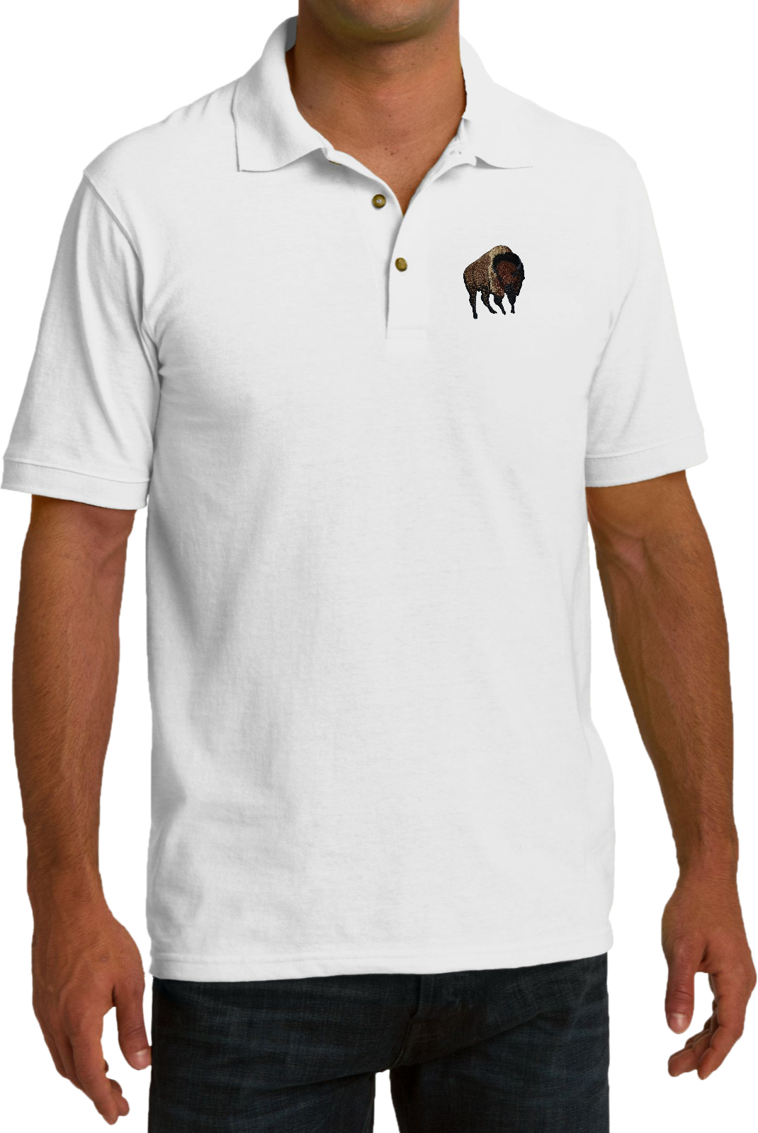 Buy Cool Shirts Buffalo Patch Pocket Print Pique Polo - Picture 4 of 4