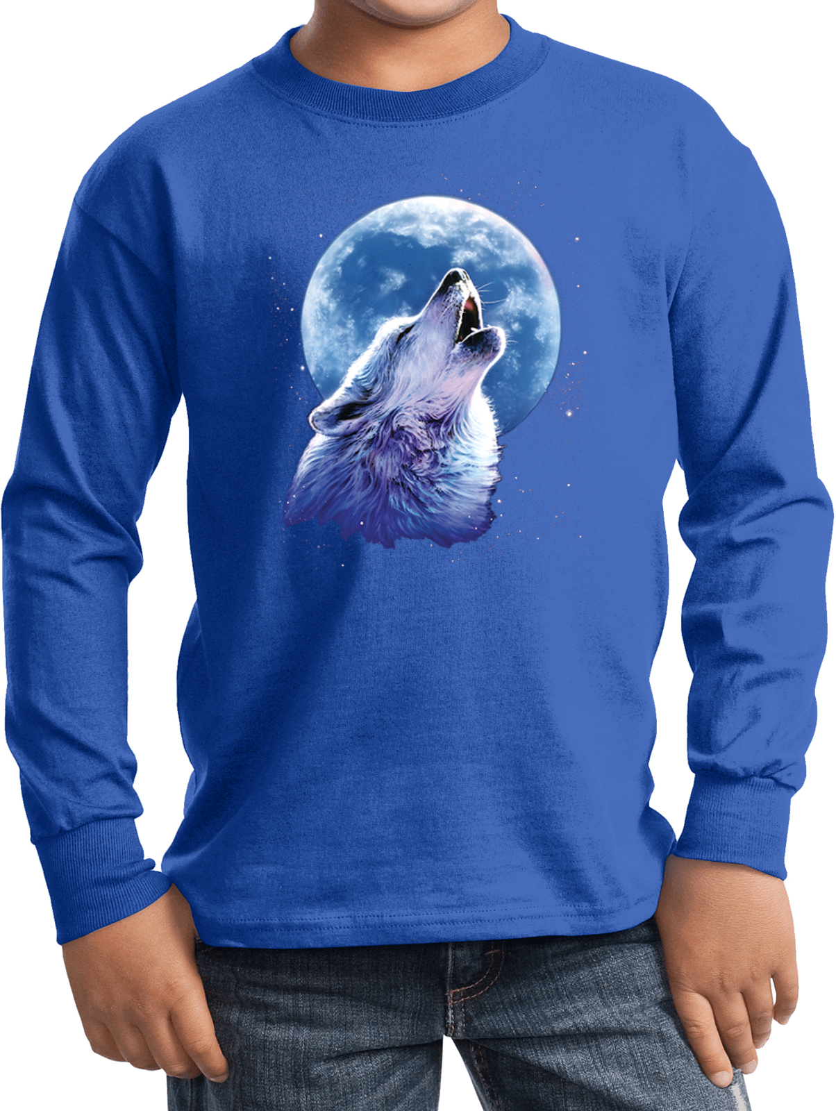 Buy Cool Shirts Kids Wolf and Moon T-shirt Call of the Wild Youth Long Sleeve - Picture 6 of 6