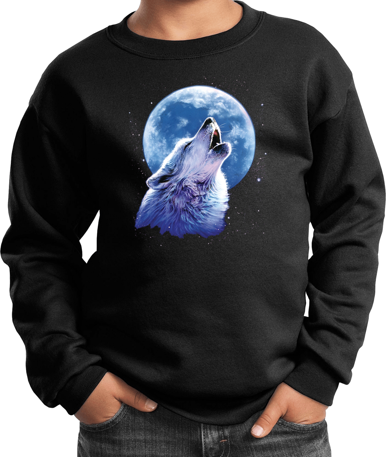 Buy Cool Shirts Kids Wolf and Moon Sweatshirt Call of the Wild - Picture 2 of 6