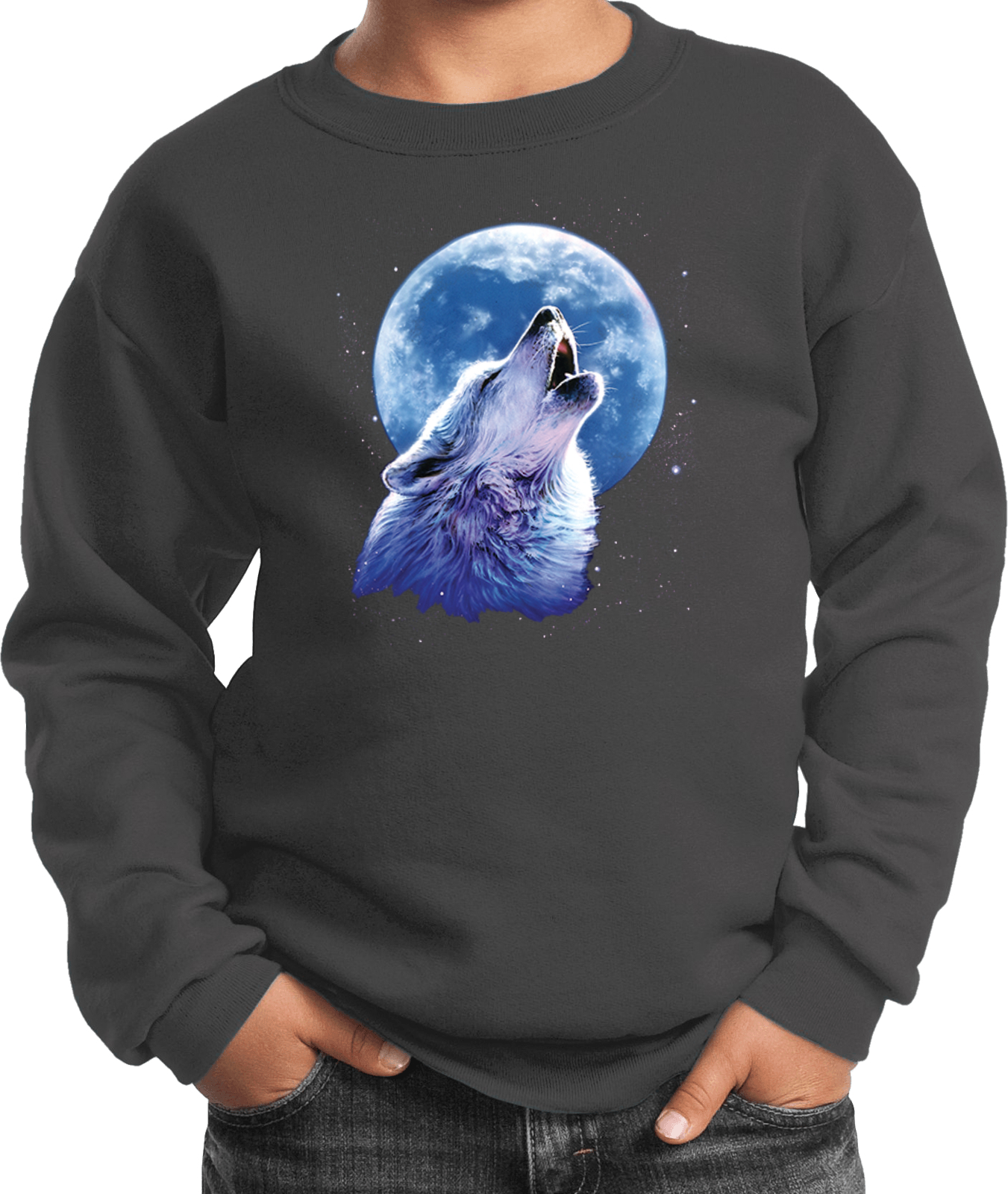 Buy Cool Shirts Kids Wolf and Moon Sweatshirt Call of the Wild - Picture 3 of 6