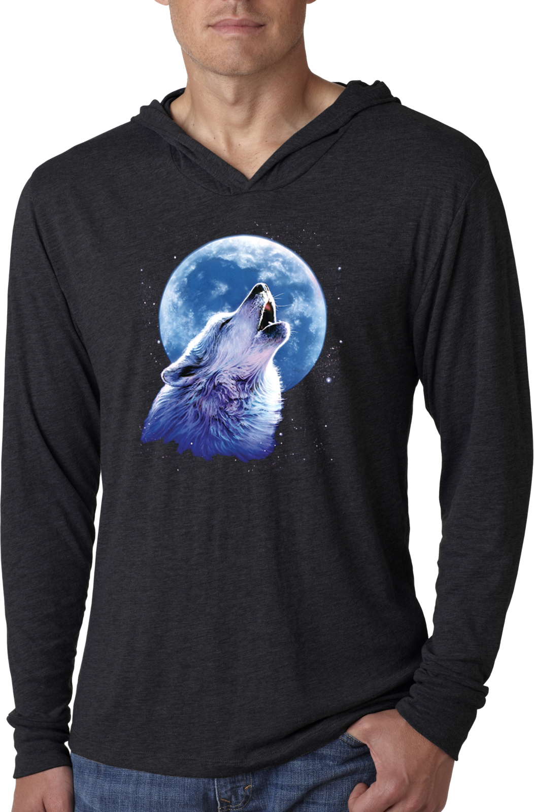 Buy Cool Shirts Wolf and Moon T-shirt Call of the Wild Lightweight Hoodie