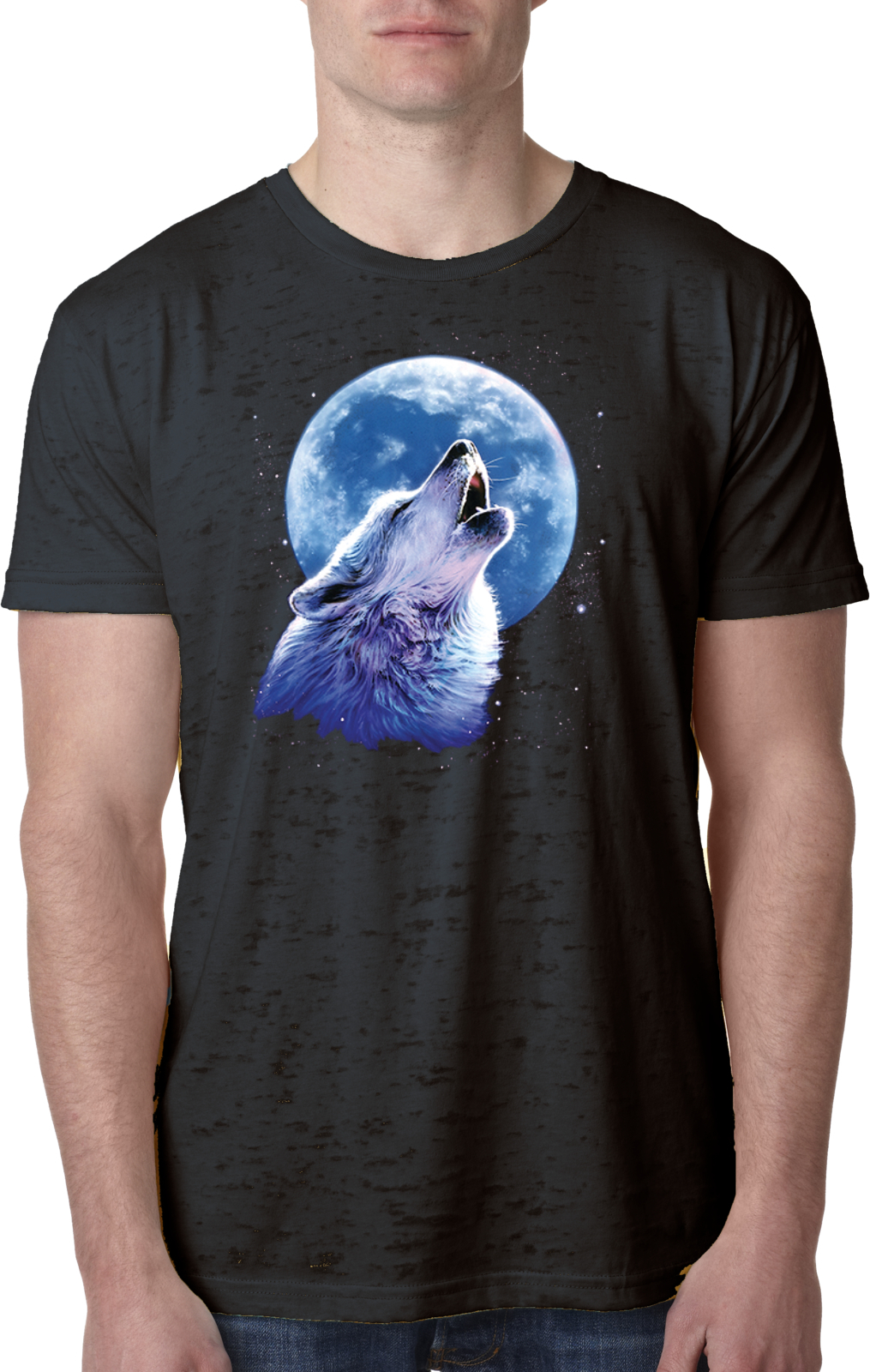 Buy Cool Shirts Wolf and Moon T-shirt Call of the Wild Burnout Tee
