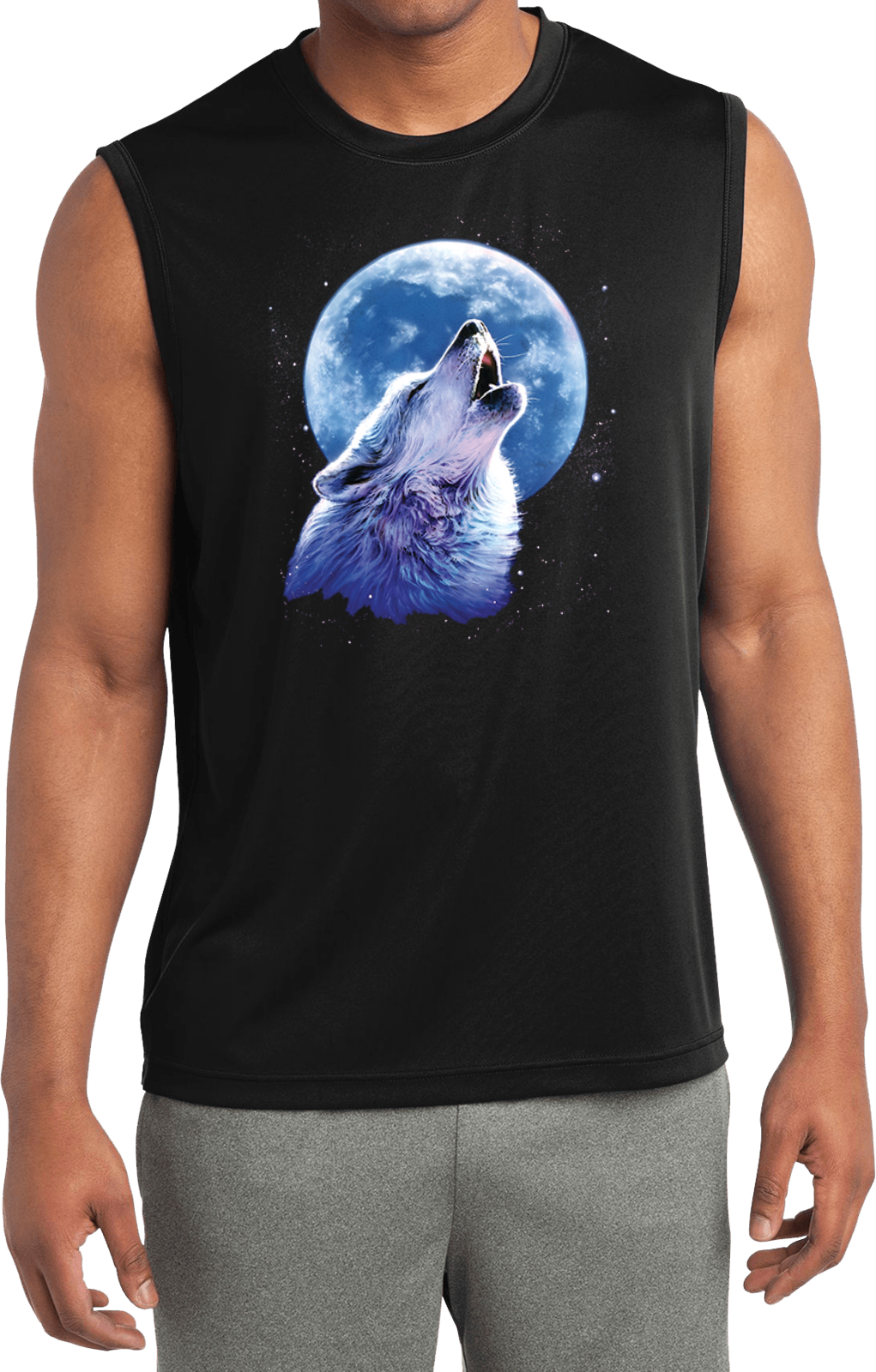 Buy Cool Shirts Wolf and Moon T-shirt Call of the Wild Sleeveless Competitor Tee
