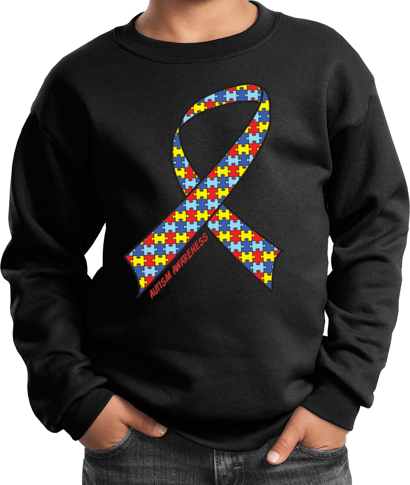Kids Autism Ribbon Sweatshirt - Picture 4 of 16