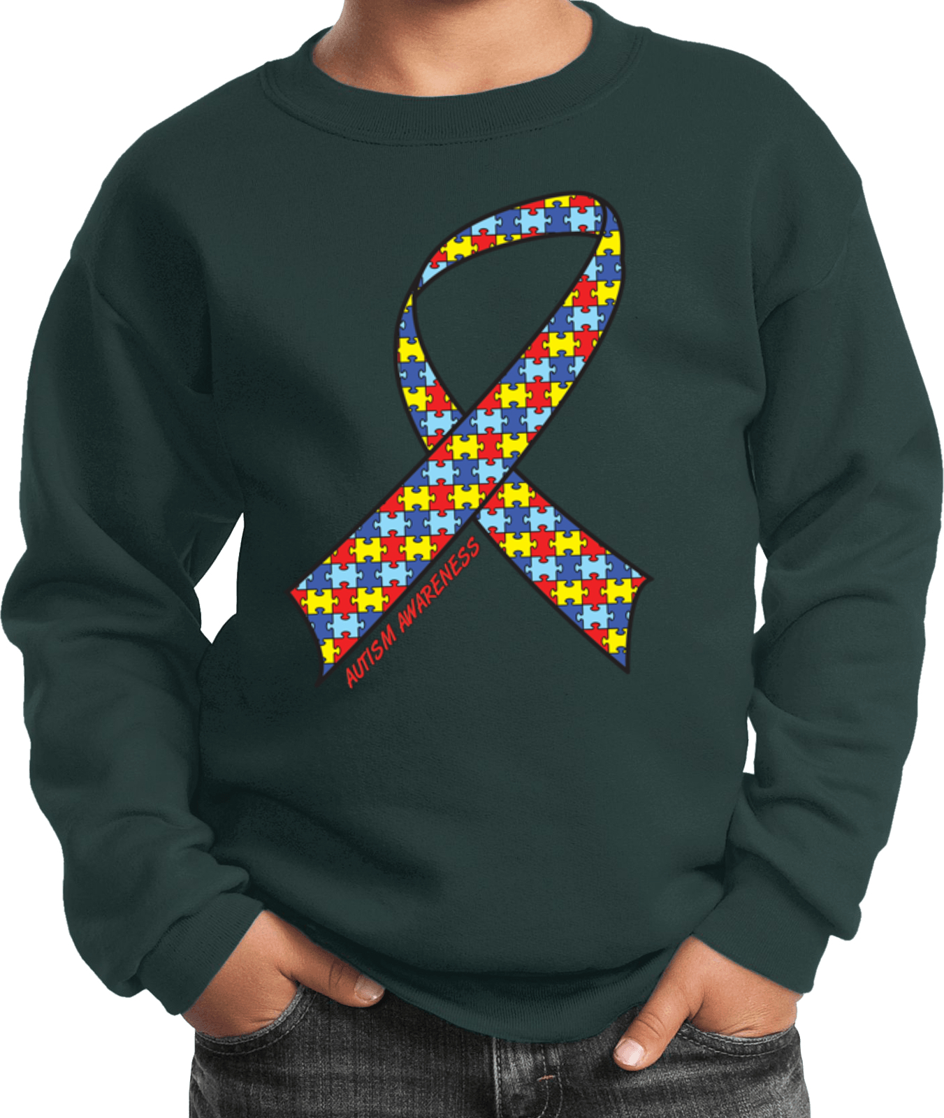 Kids Autism Ribbon Sweatshirt - Picture 7 of 16