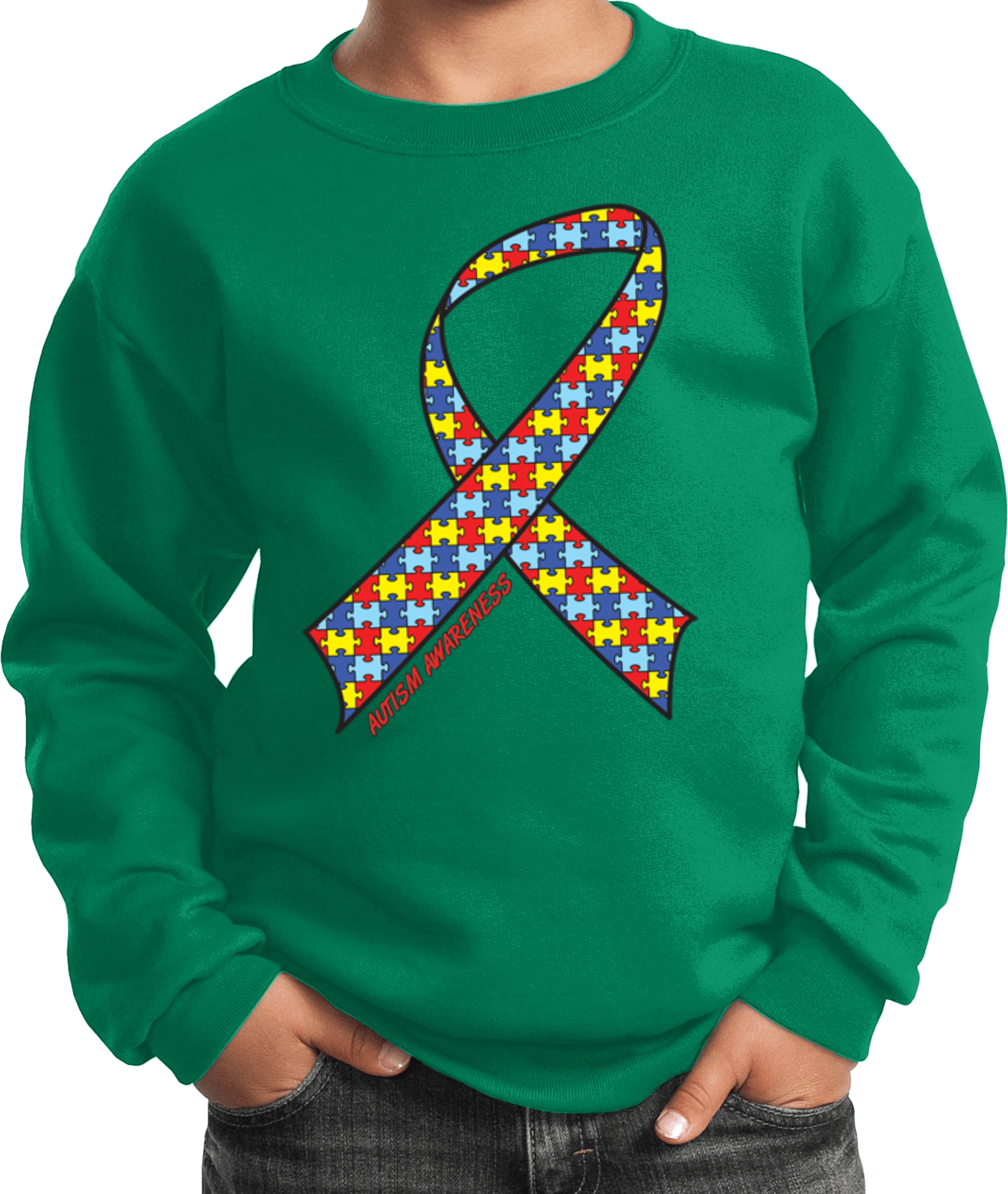 Kids Autism Ribbon Sweatshirt - Picture 8 of 16