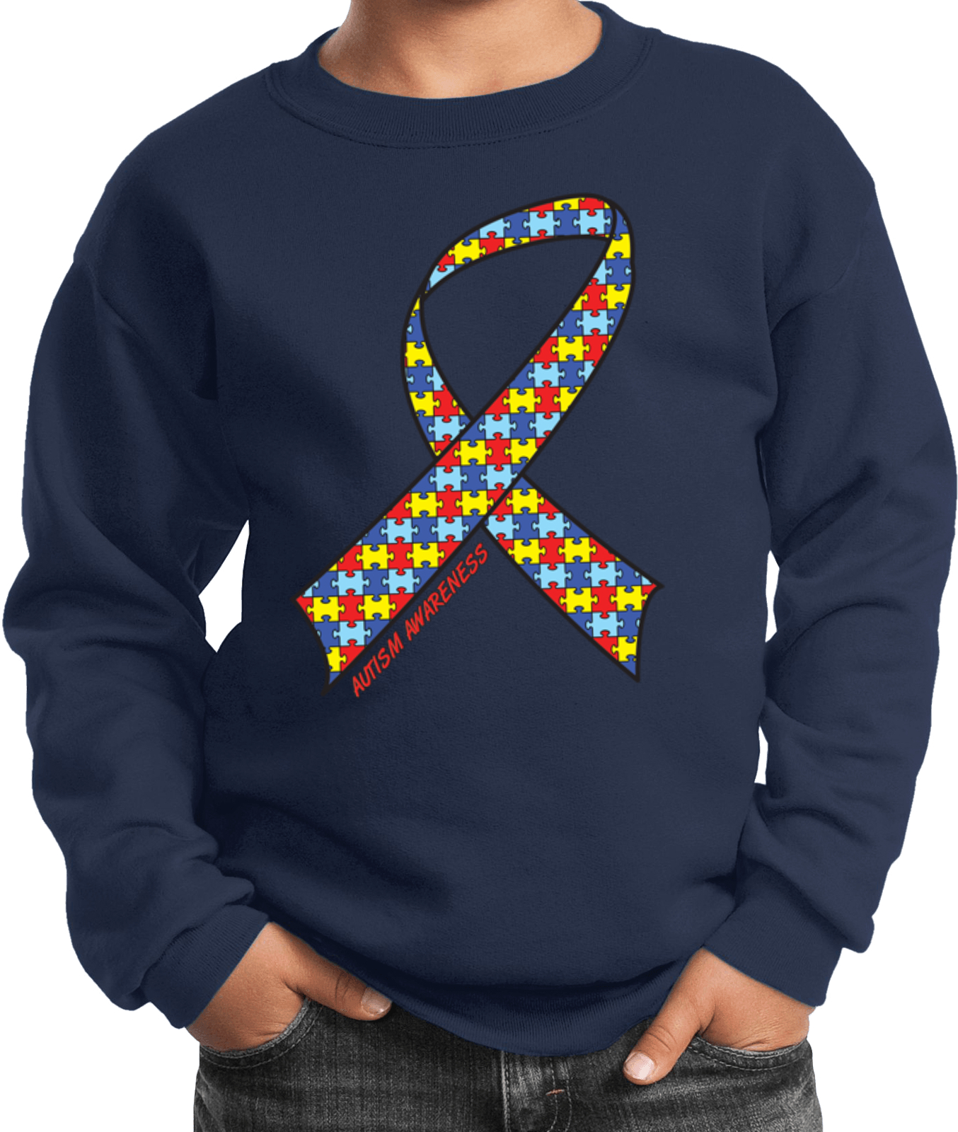 Kids Autism Ribbon Sweatshirt - Picture 10 of 16