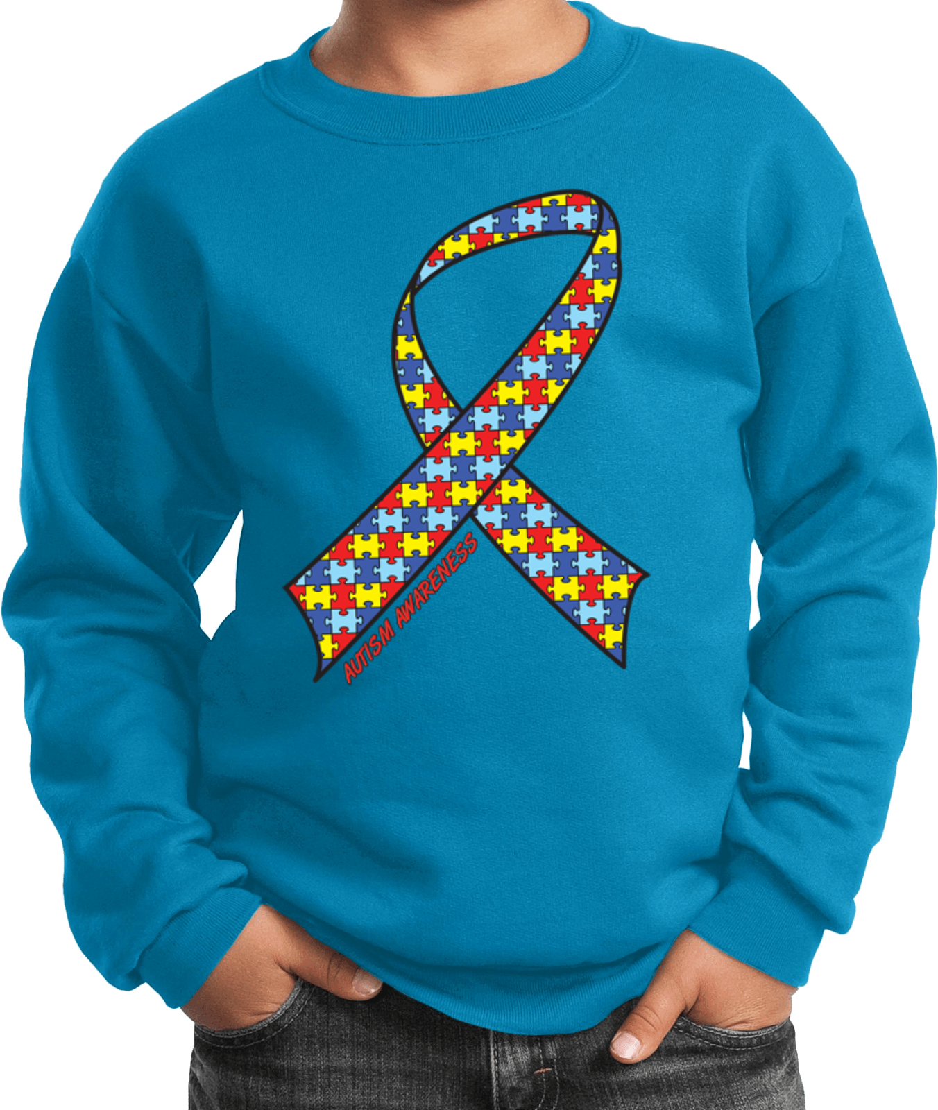 Kids Autism Ribbon Sweatshirt - Picture 11 of 16