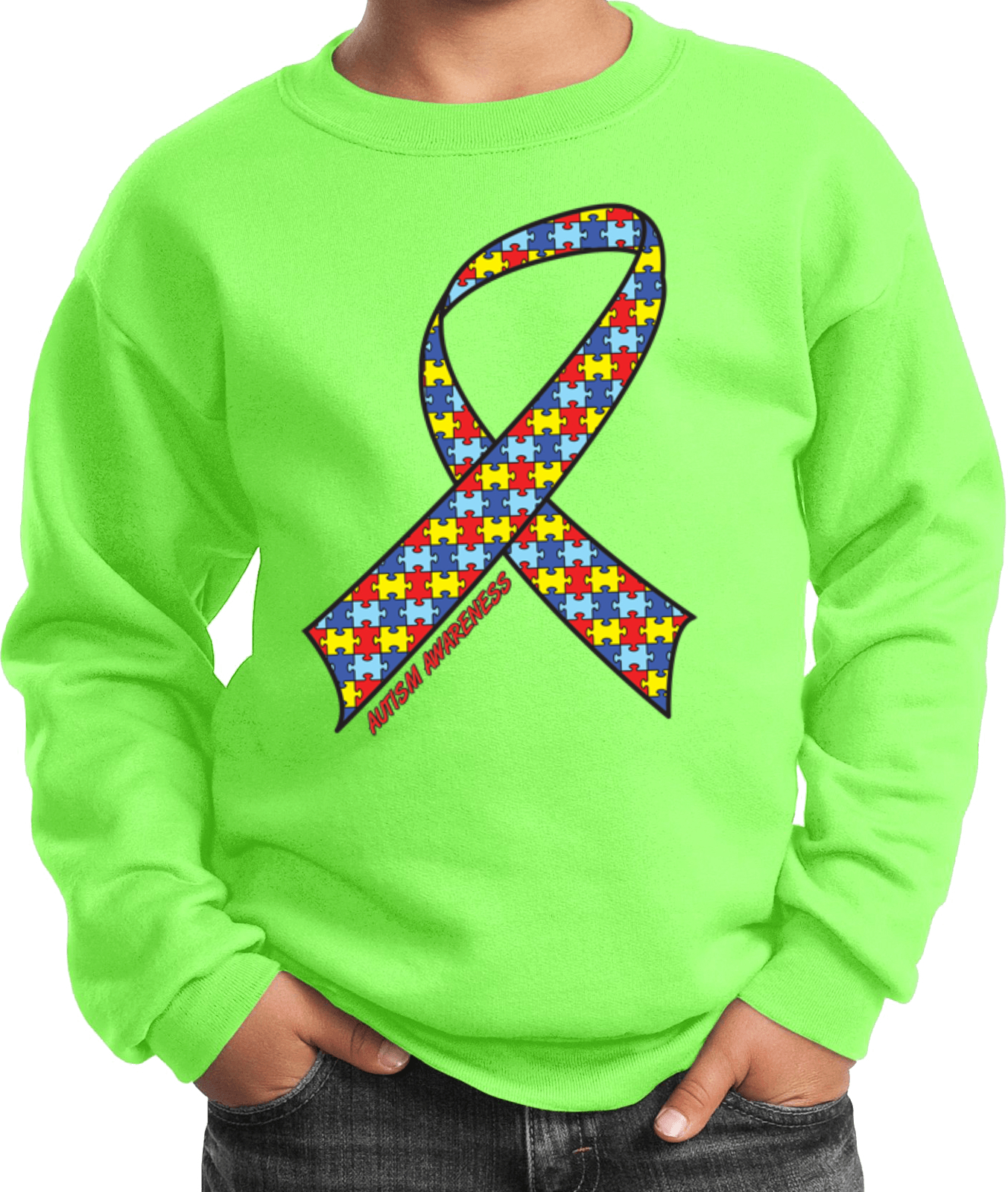Kids Autism Ribbon Sweatshirt - Picture 12 of 16