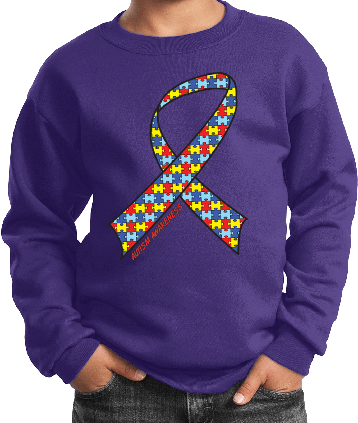 Kids Autism Ribbon Sweatshirt - Picture 14 of 16