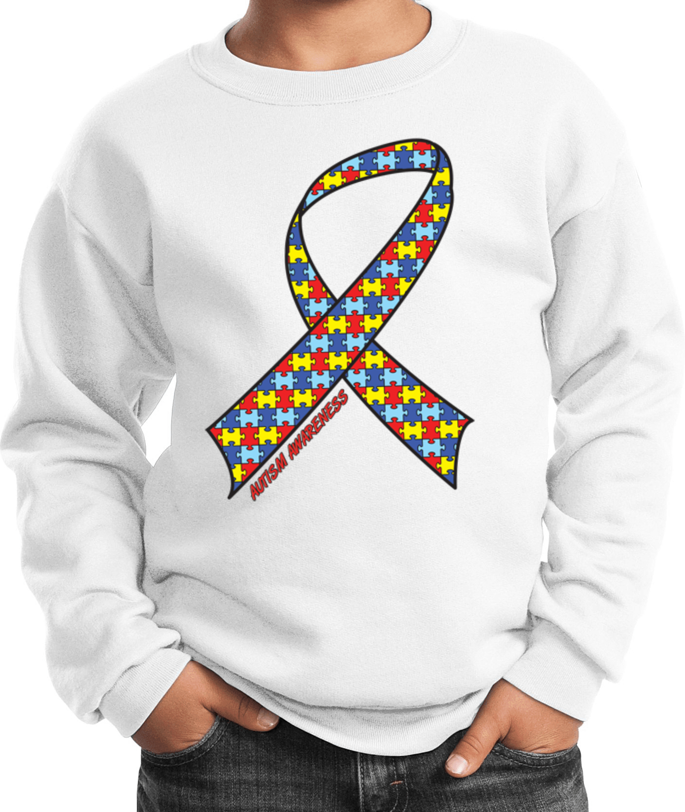 Kids Autism Ribbon Sweatshirt - Picture 16 of 16