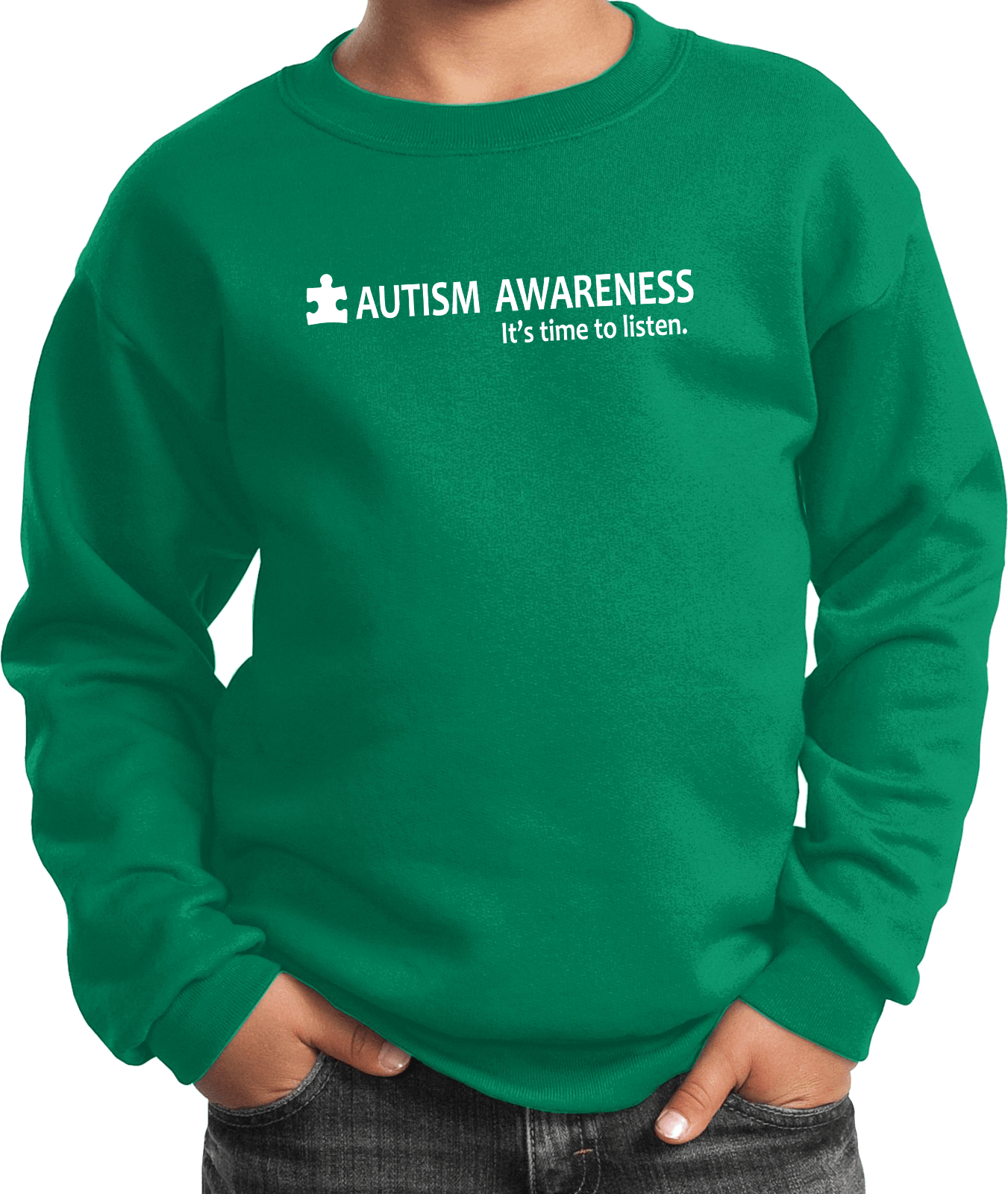 Buy Cool Shirts Autism Awareness Time to Listen Youth Kids Sweatshirt - Picture 7 of 15