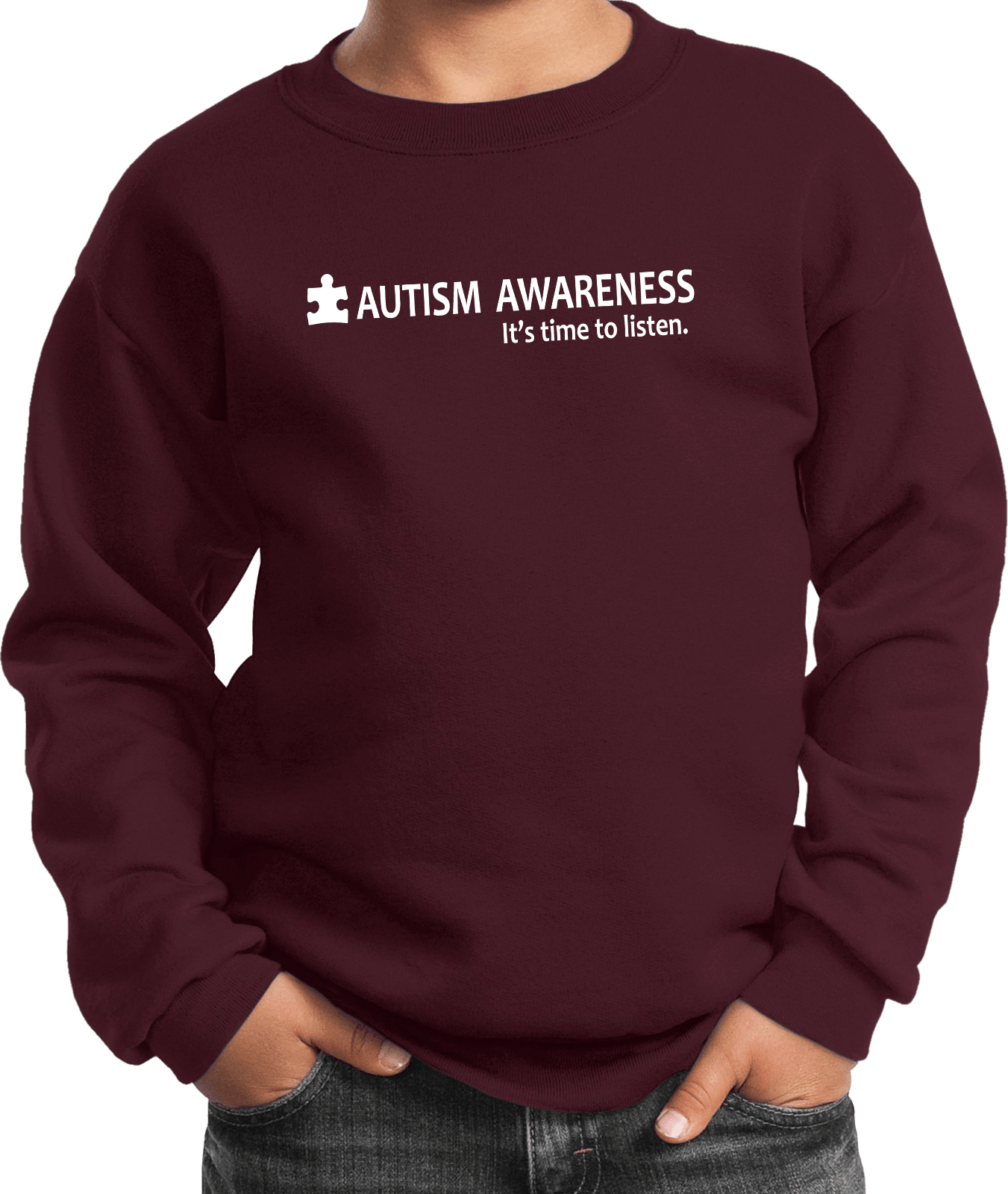 Buy Cool Shirts Autism Awareness Time to Listen Youth Kids Sweatshirt - Picture 8 of 15