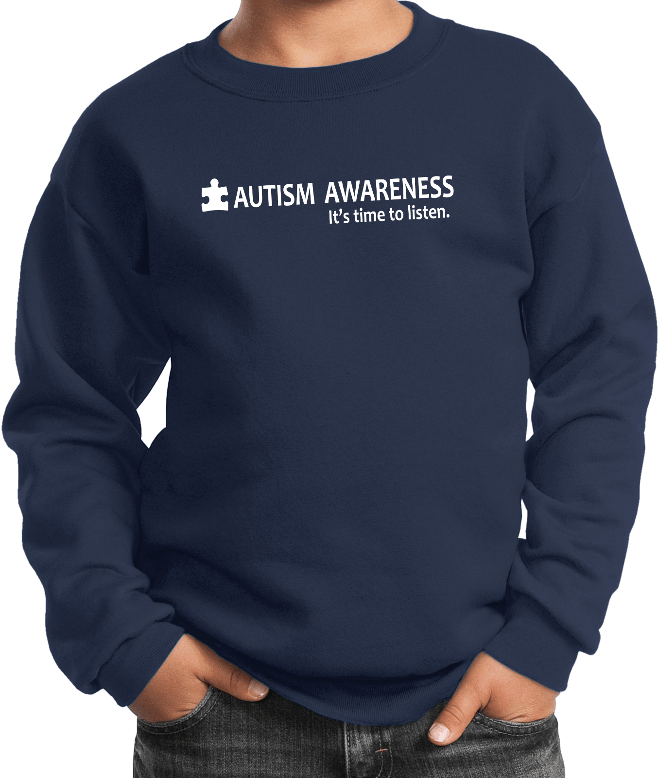 Buy Cool Shirts Autism Awareness Time to Listen Youth Kids Sweatshirt - Picture 9 of 15