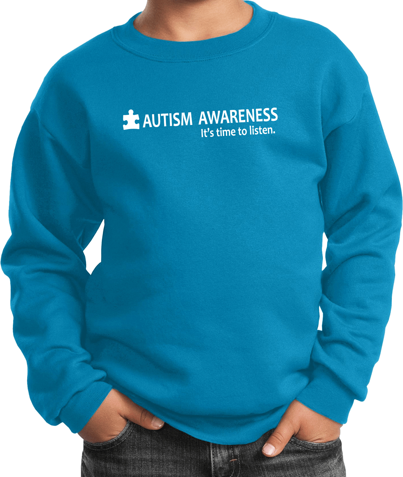 Buy Cool Shirts Autism Awareness Time to Listen Youth Kids Sweatshirt - Picture 10 of 15