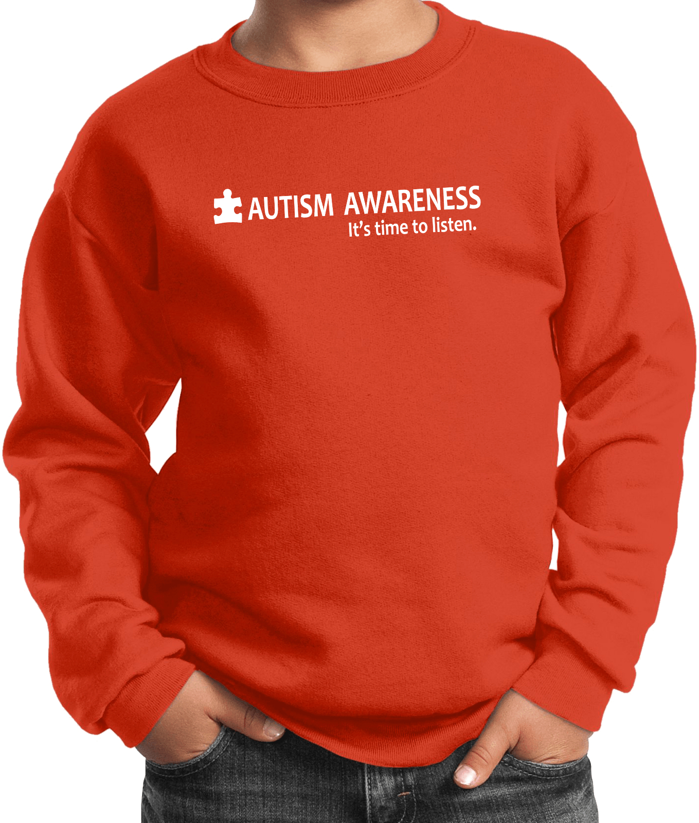 Buy Cool Shirts Autism Awareness Time to Listen Youth Kids Sweatshirt - Picture 11 of 15